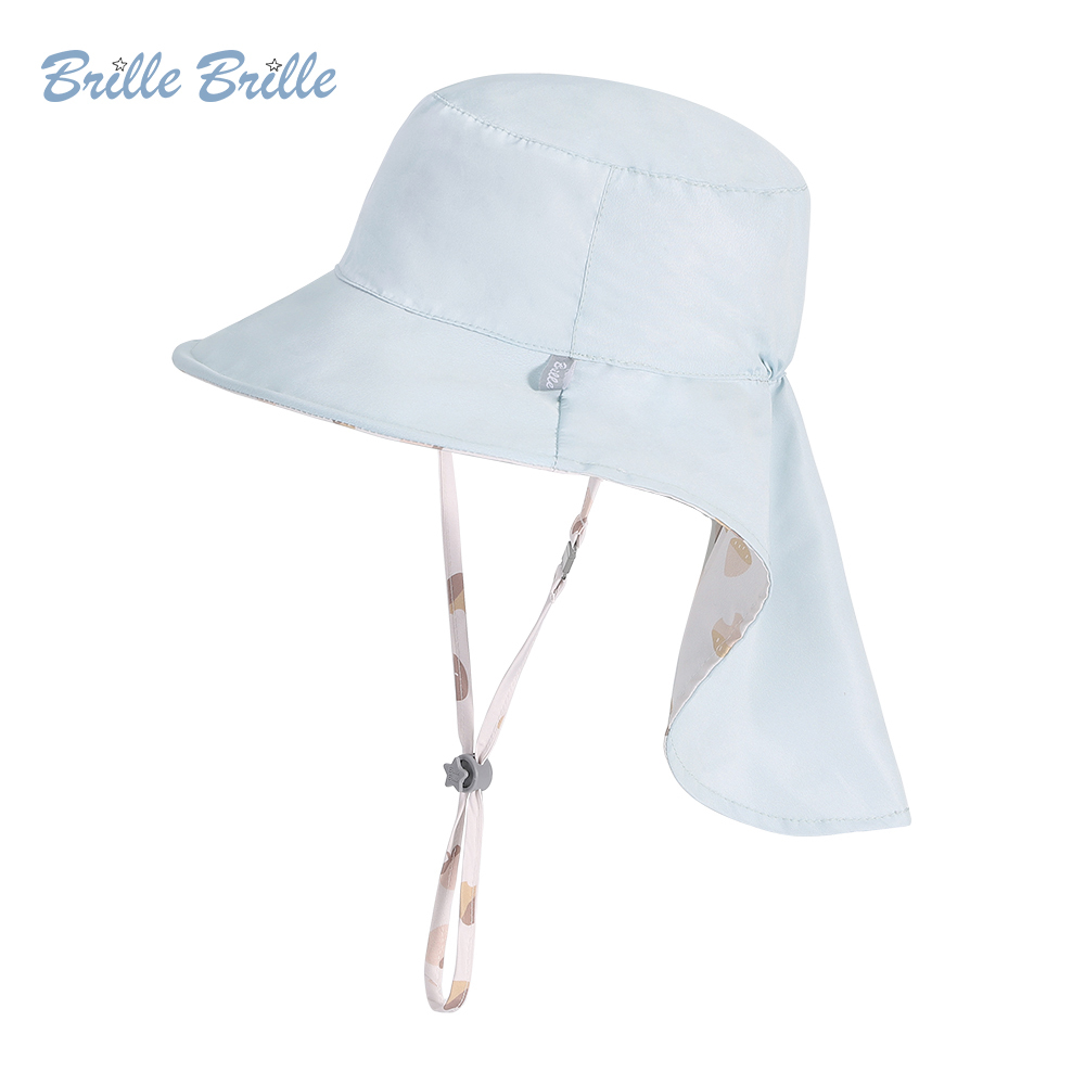 【Brille Brille】兒童防曬帽 魟魚系列Manta Ray 頸部防護 加長型-薄荷栗子