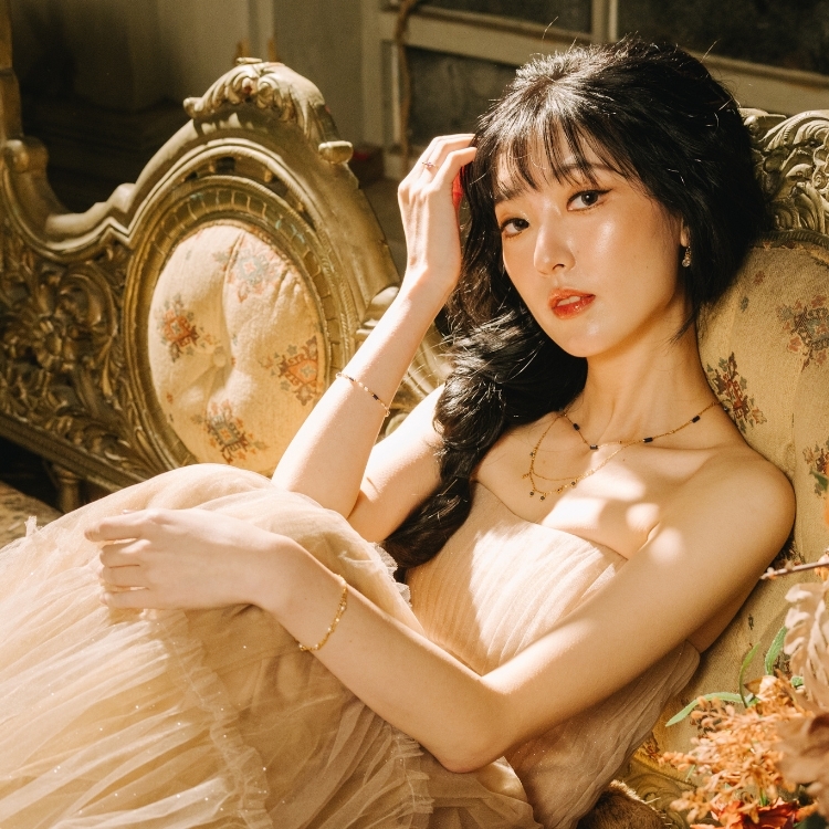 靜夜的溫柔 青金石 長條細珠 鈦鋼項鍊