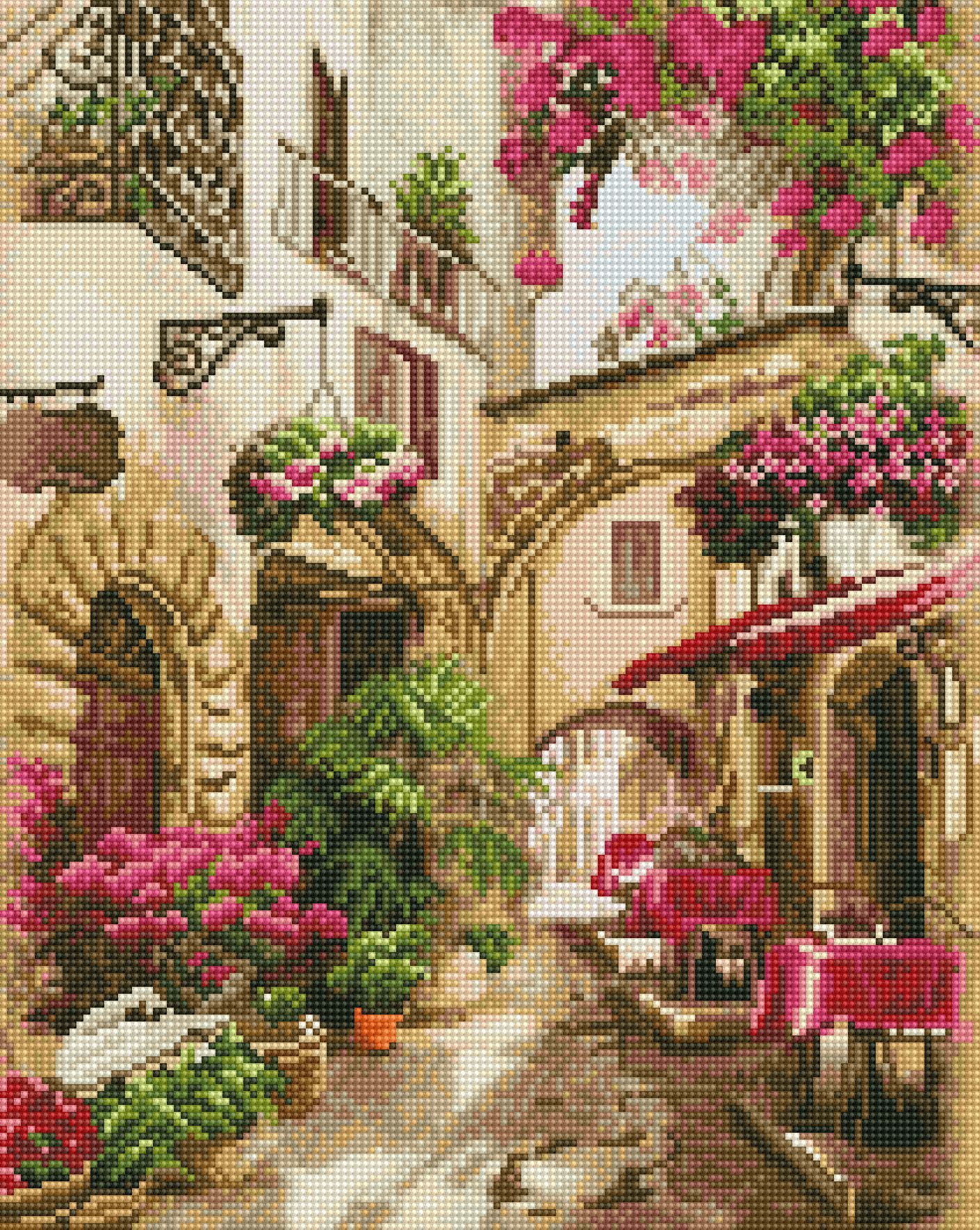 藝術生活 鑽石新設計 滿版立體鑽石畫【GJ6385】繽紛長巷    40*50CM