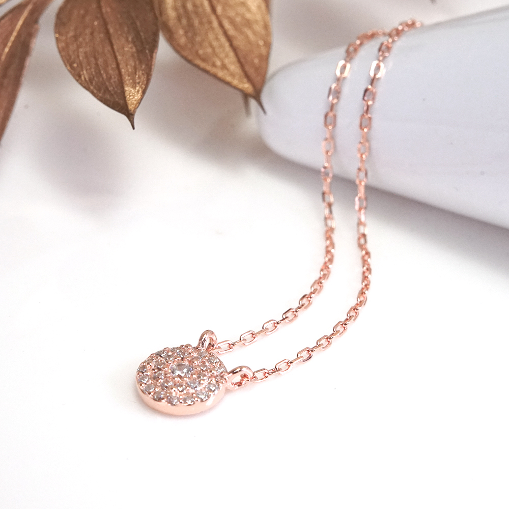 晨曦 純銀項鍊 Taffy系列 925純銀 美鑽款 玫瑰金色 女生項鍊