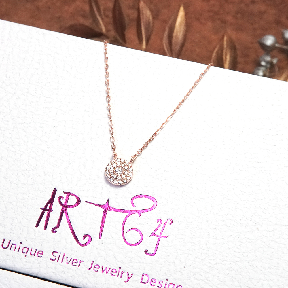 晨曦 純銀項鍊 Taffy系列 925純銀 美鑽款 玫瑰金色 女生項鍊