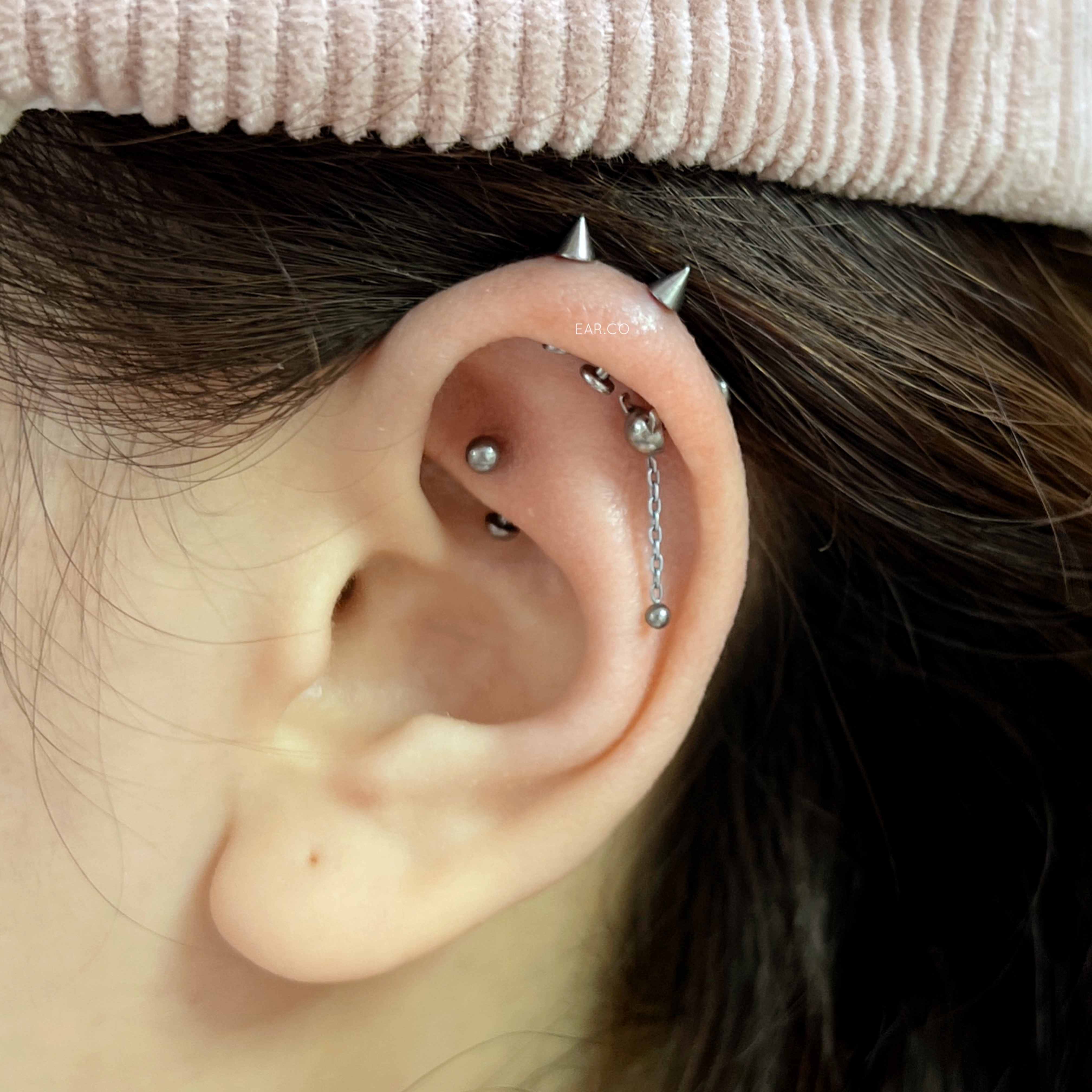 小尖錐平頭耳門/耳珠/耳骨釘 [G23 Titanium]