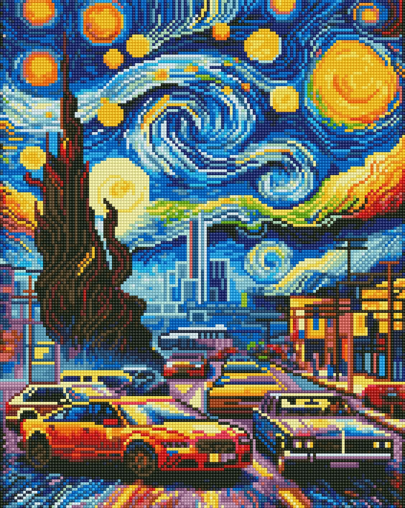 藝術生活 鑽石新設計 滿版立體鑽石畫【GJ6517】星空幻城     40*50CM