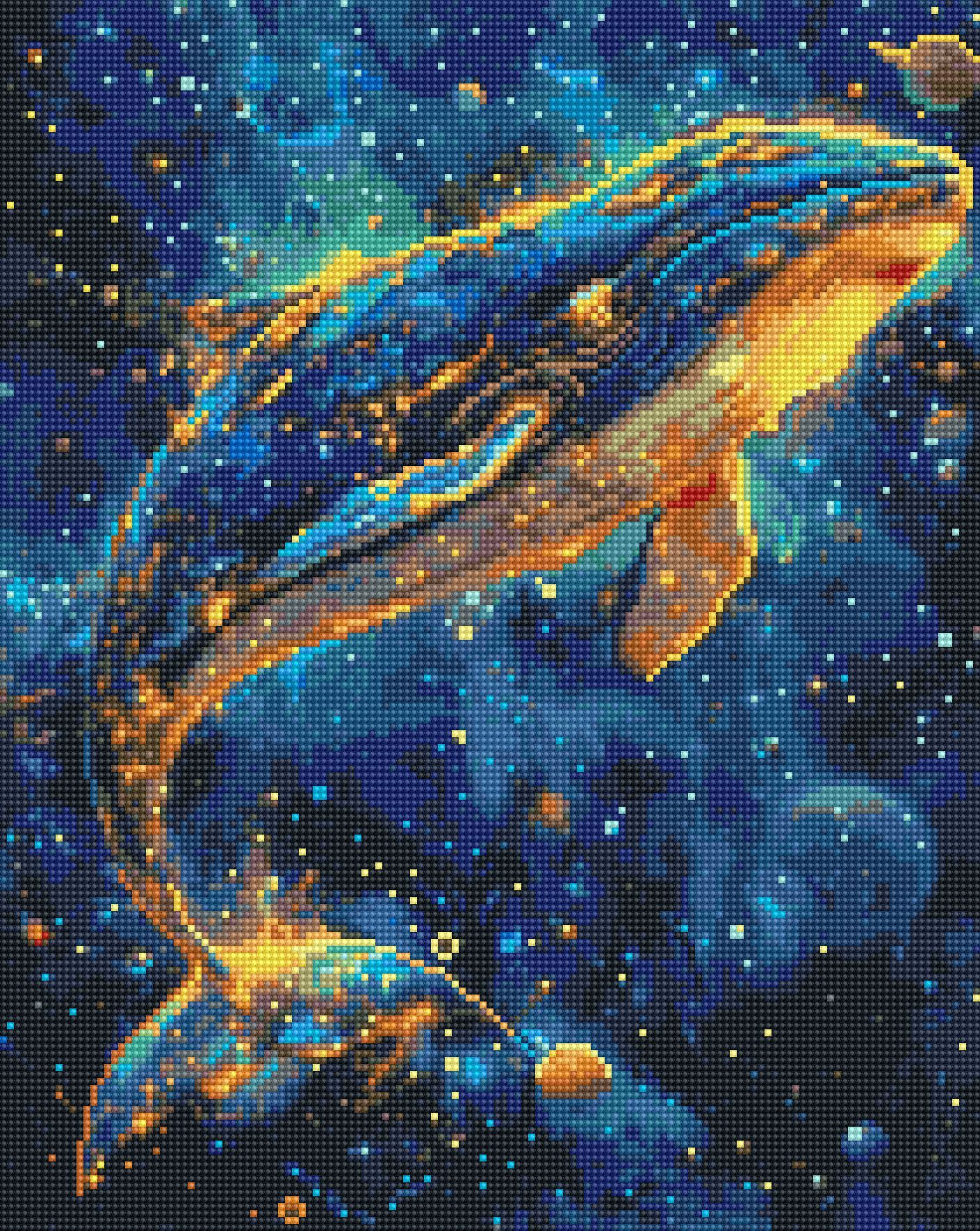 藝術生活 鑽石新設計 滿版立體鑽石畫【GJ6519】星夜藍鯨    40*50CM