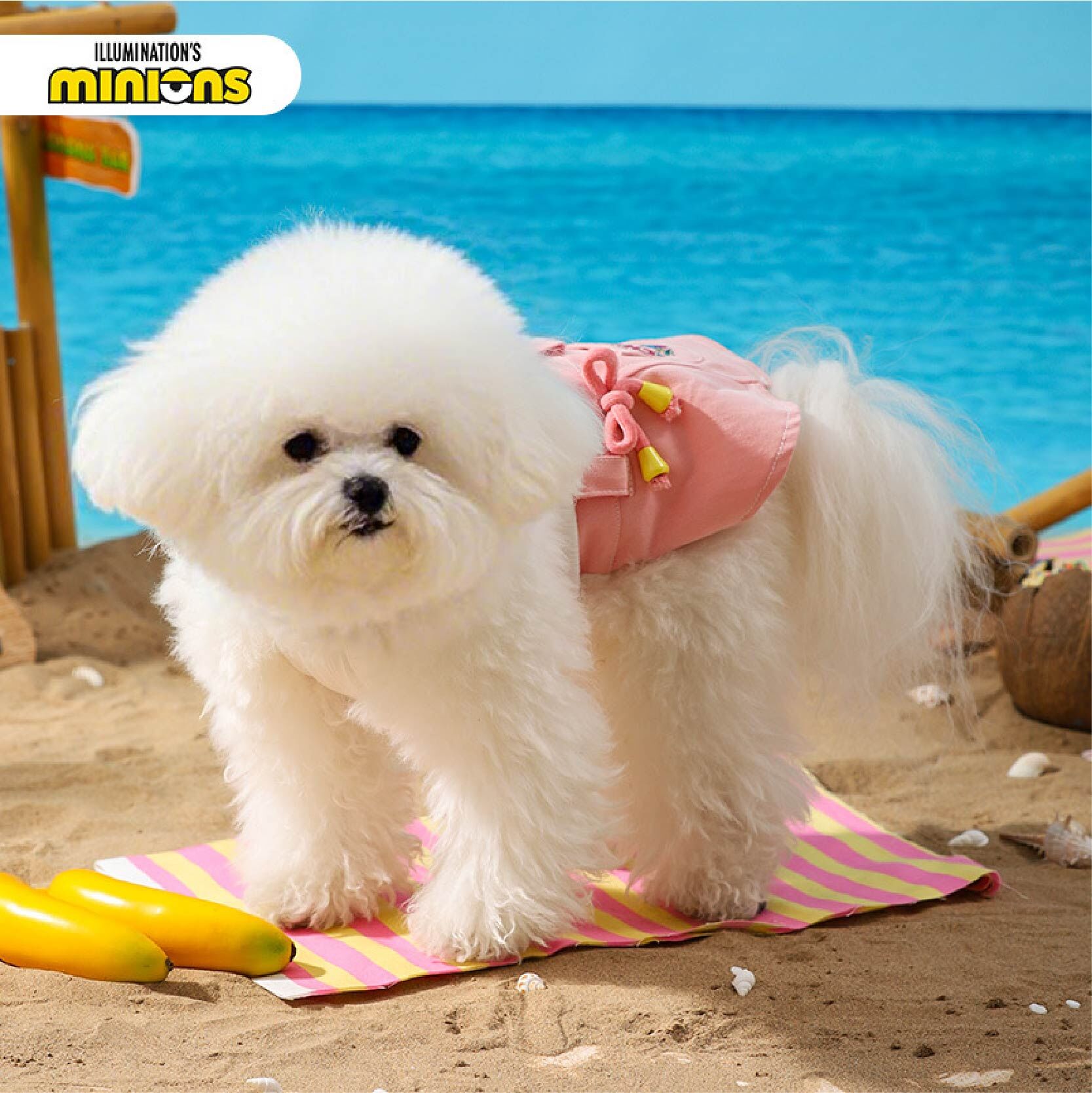 minions - 小小兵夏天假兩件牛仔吊帶裙