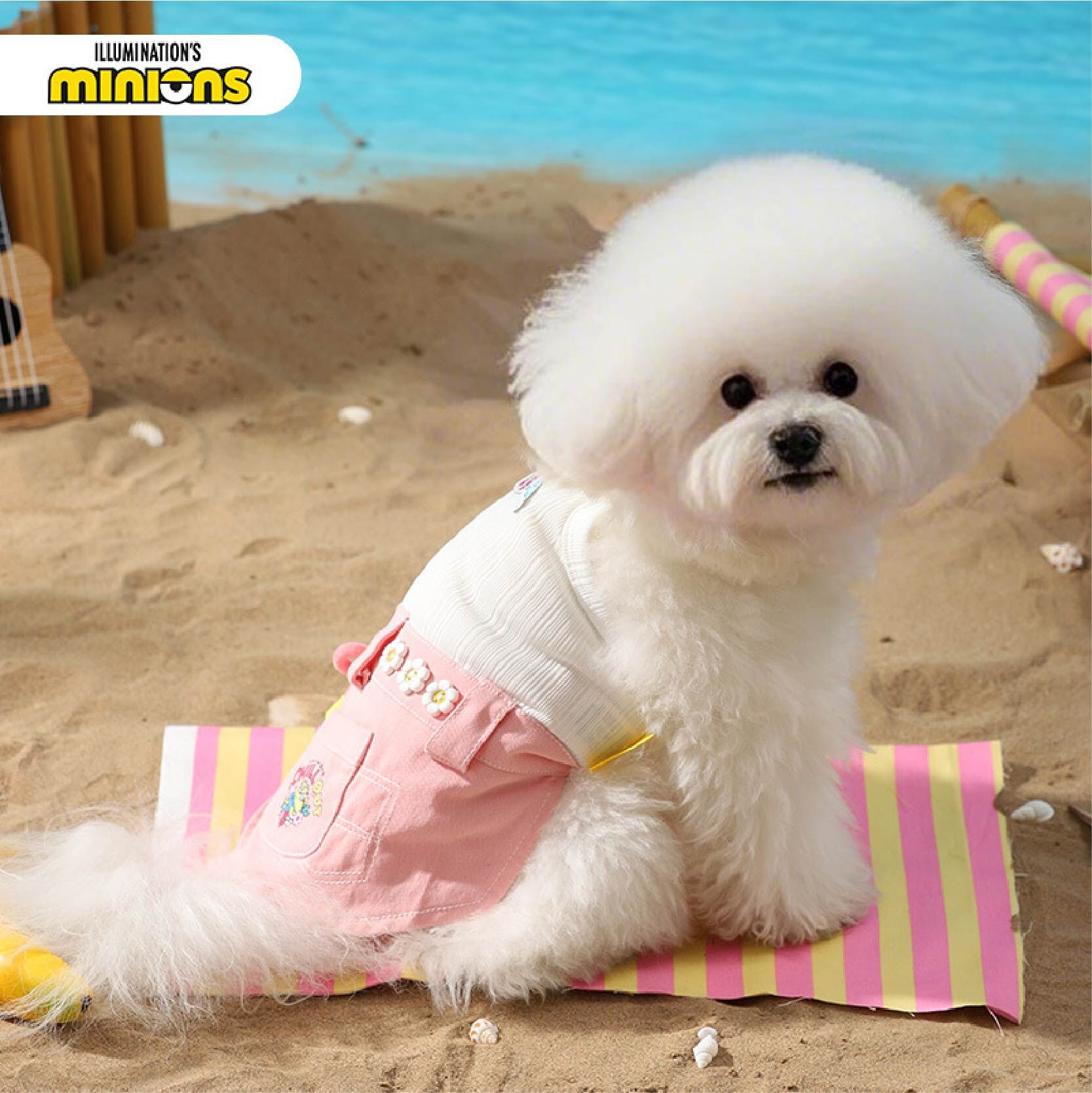 minions - 小小兵夏天假兩件牛仔吊帶裙