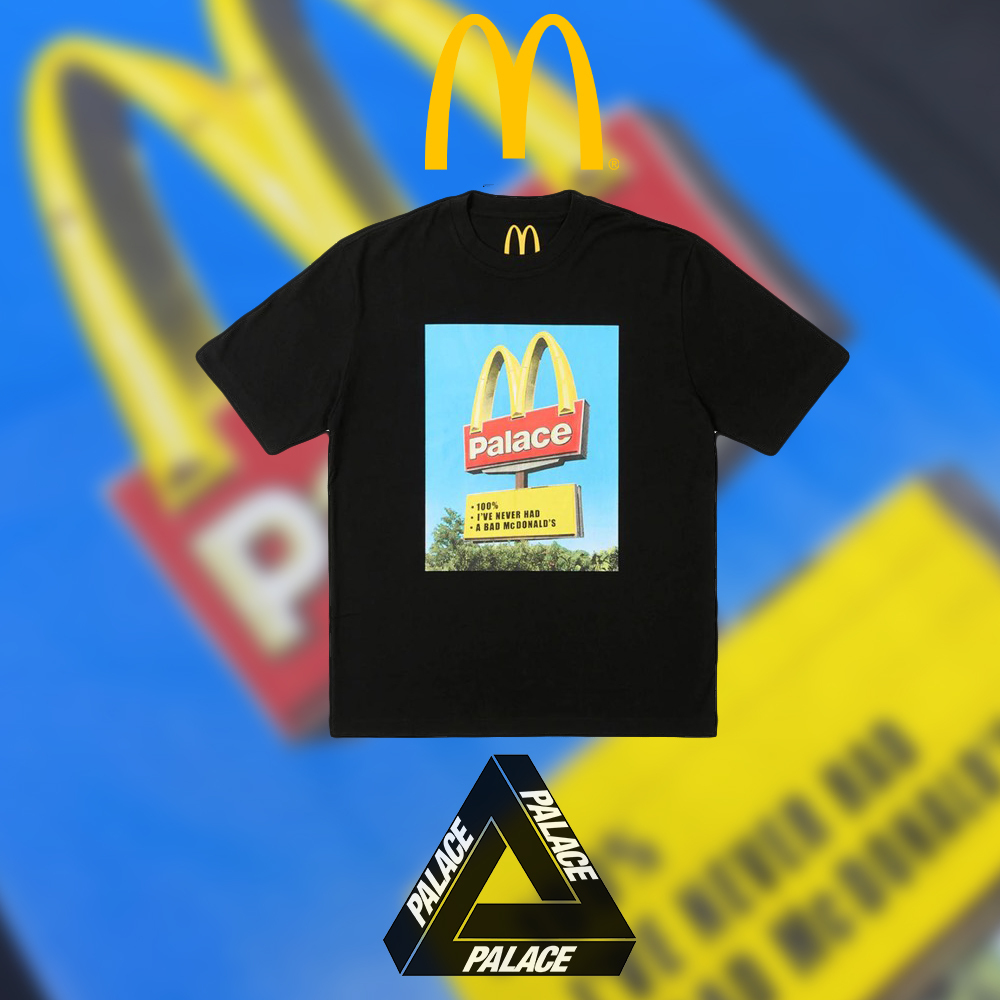 PALACE x McDonald's 聯名款 麥當勞 黑色 白色 照片tee 圓領 短袖上衣 短tee P25TS340