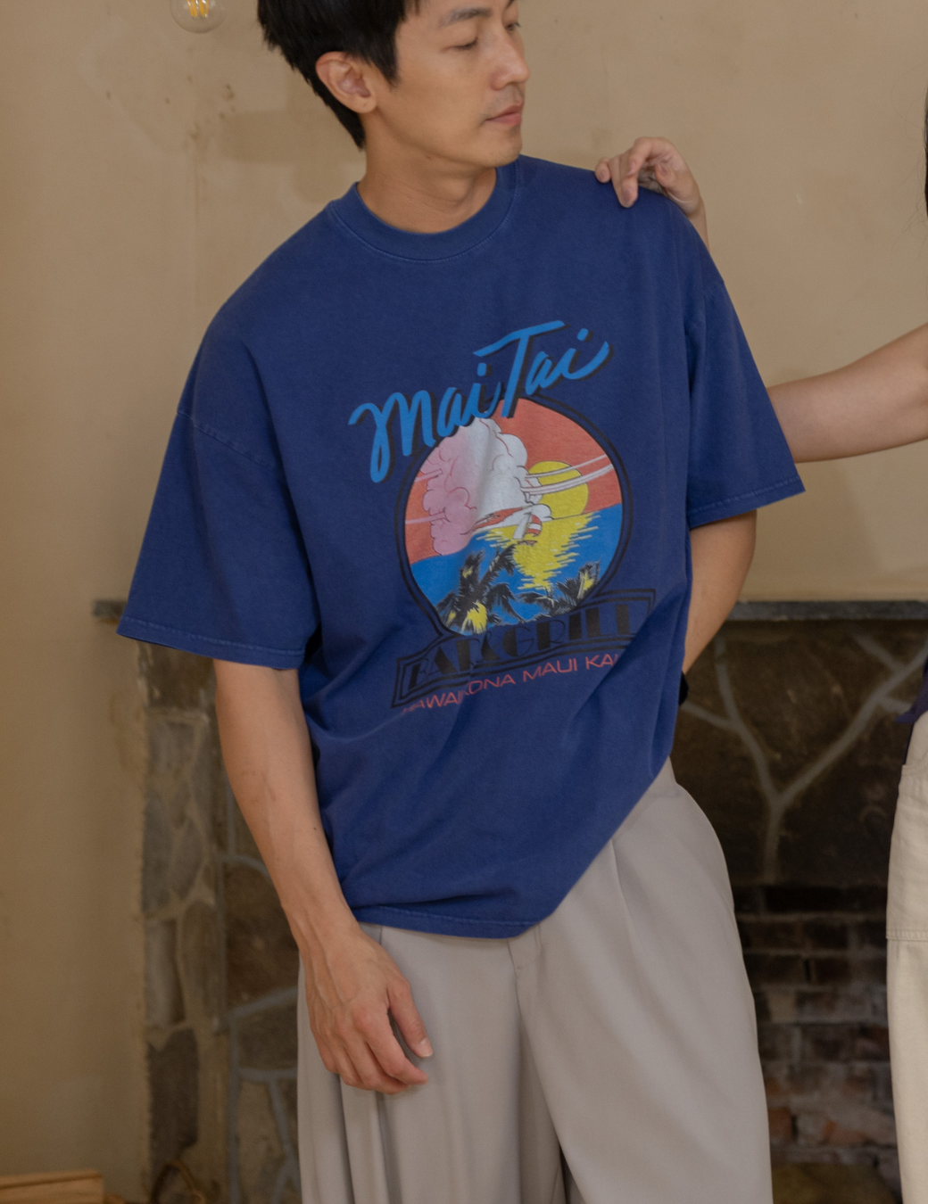 休閒復古美式圖T（2色）