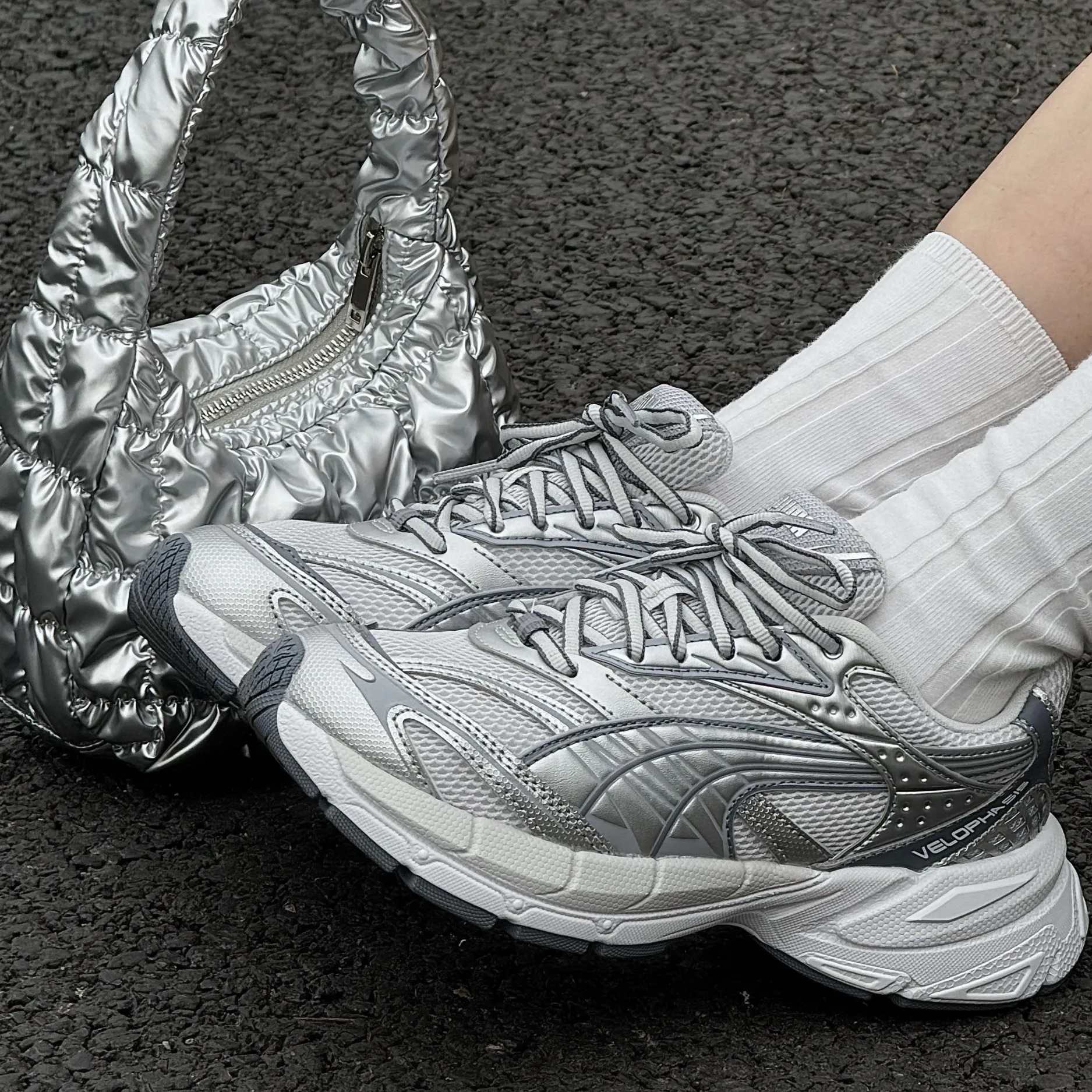 PUMA VELOPHASIS LITE 銀翼 灰銀 液態銀 銀白 復古 厚底 增高 男女鞋 406204-01 / 預購