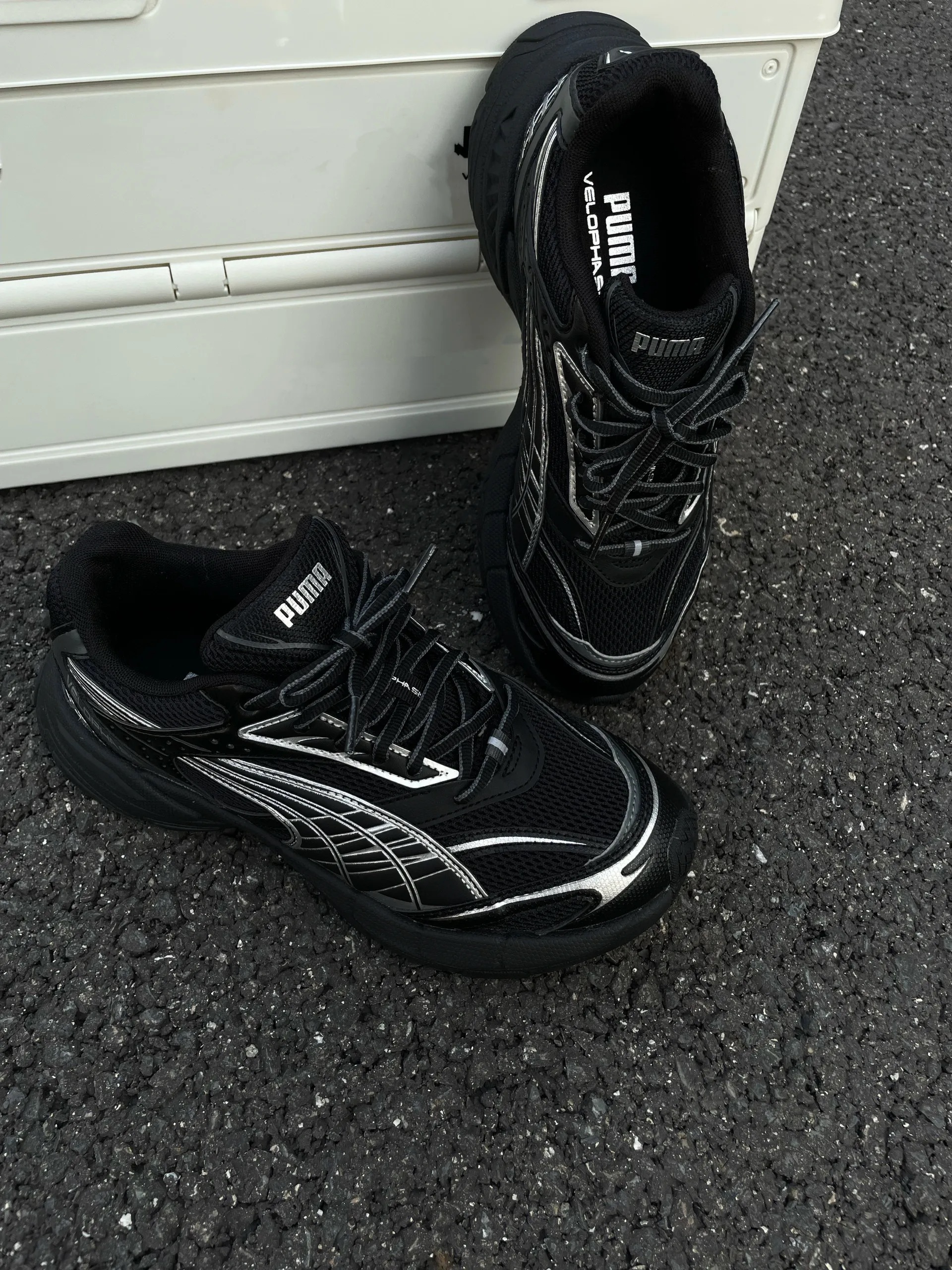 PUMA VELOPHASIS LITE 銀翼 黑銀 灰銀 復古 厚底 增高 男女鞋 406204-02 / 預購