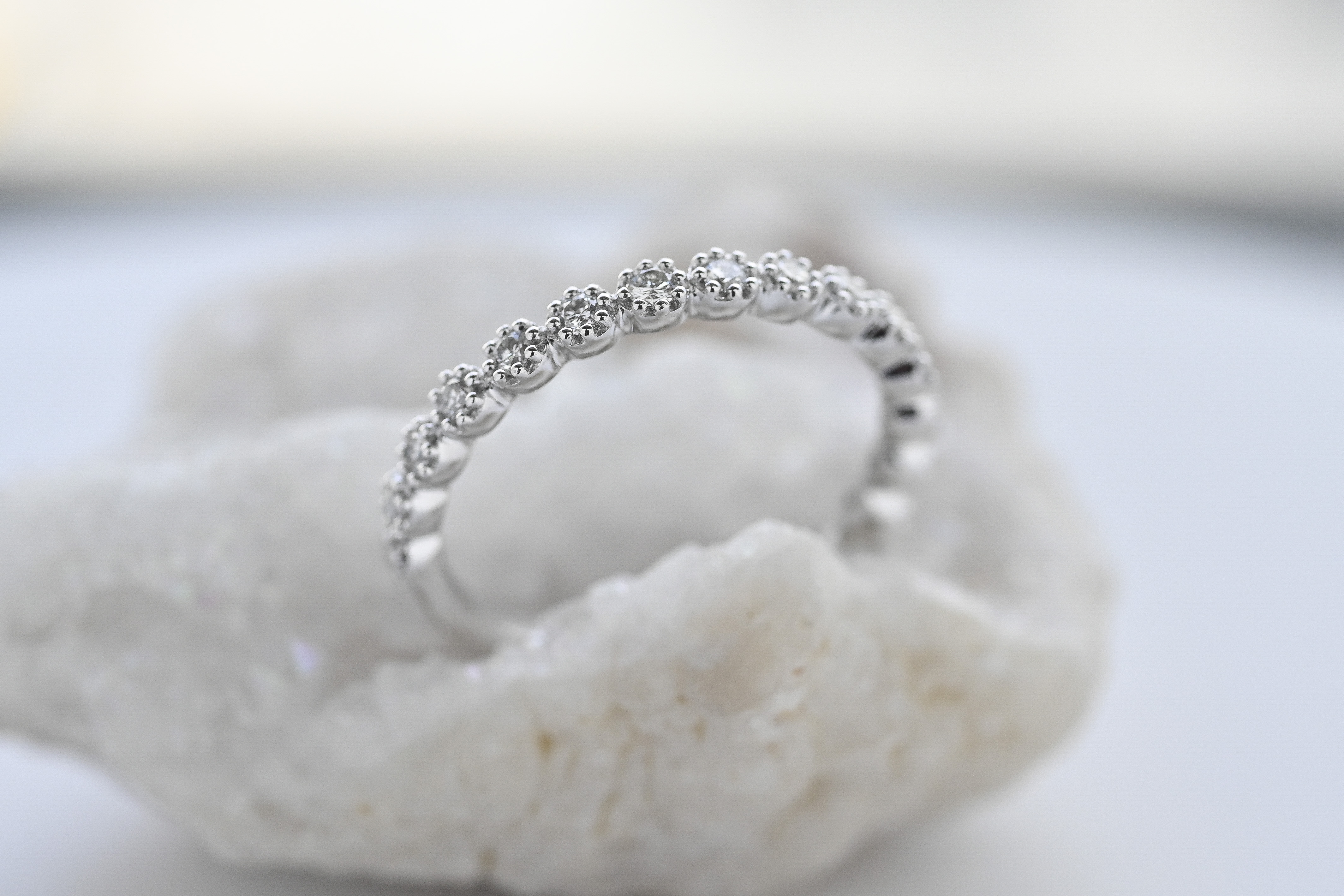 18K  3/4 Eternity Diamond Ring