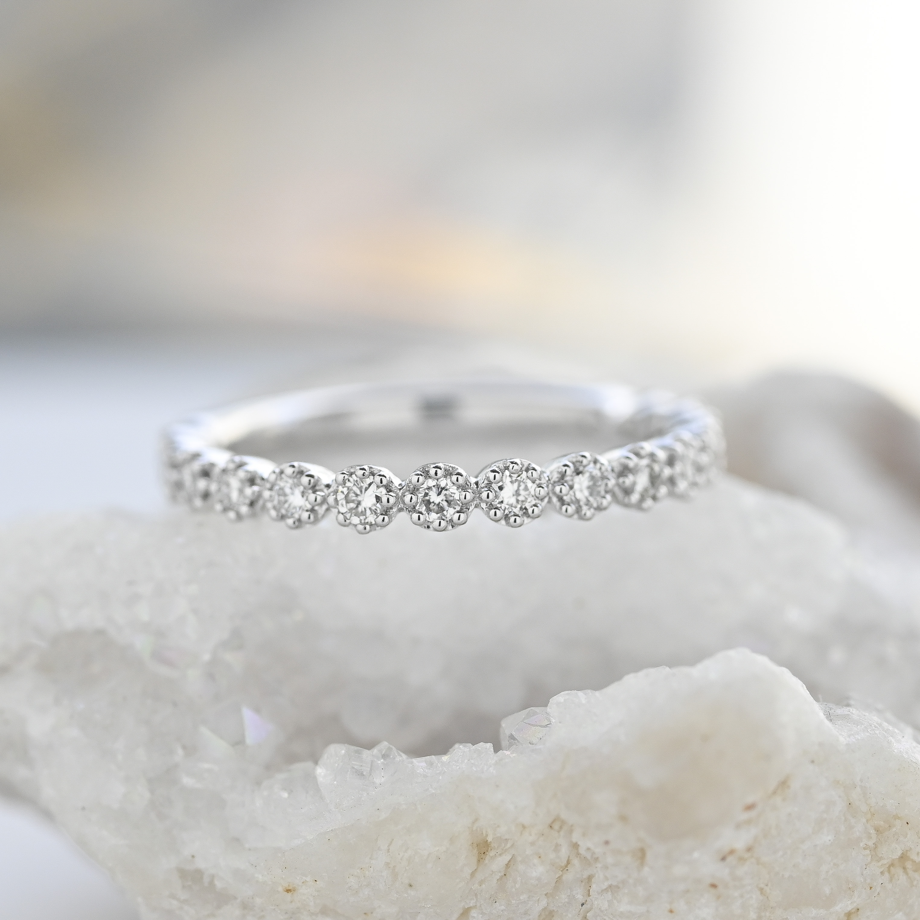 18K  3/4 Eternity Diamond Ring