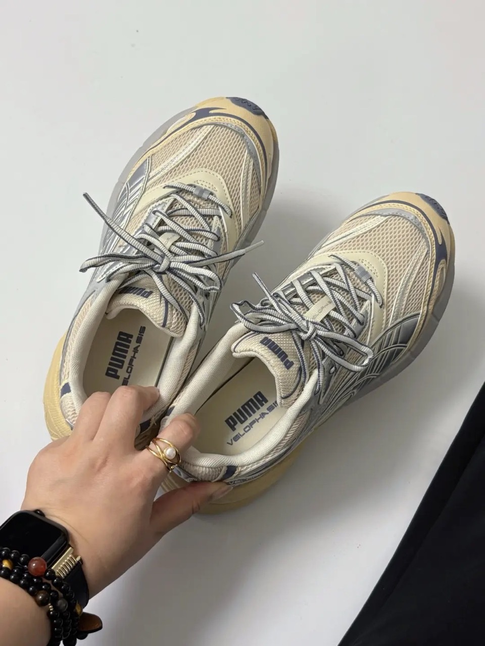 PUMA VELOPHASIS LITE 銀翼 海鹽銀灰 奶黃色 米色 仿舊復古 厚底 增高 男女鞋 406204-03 / 預購