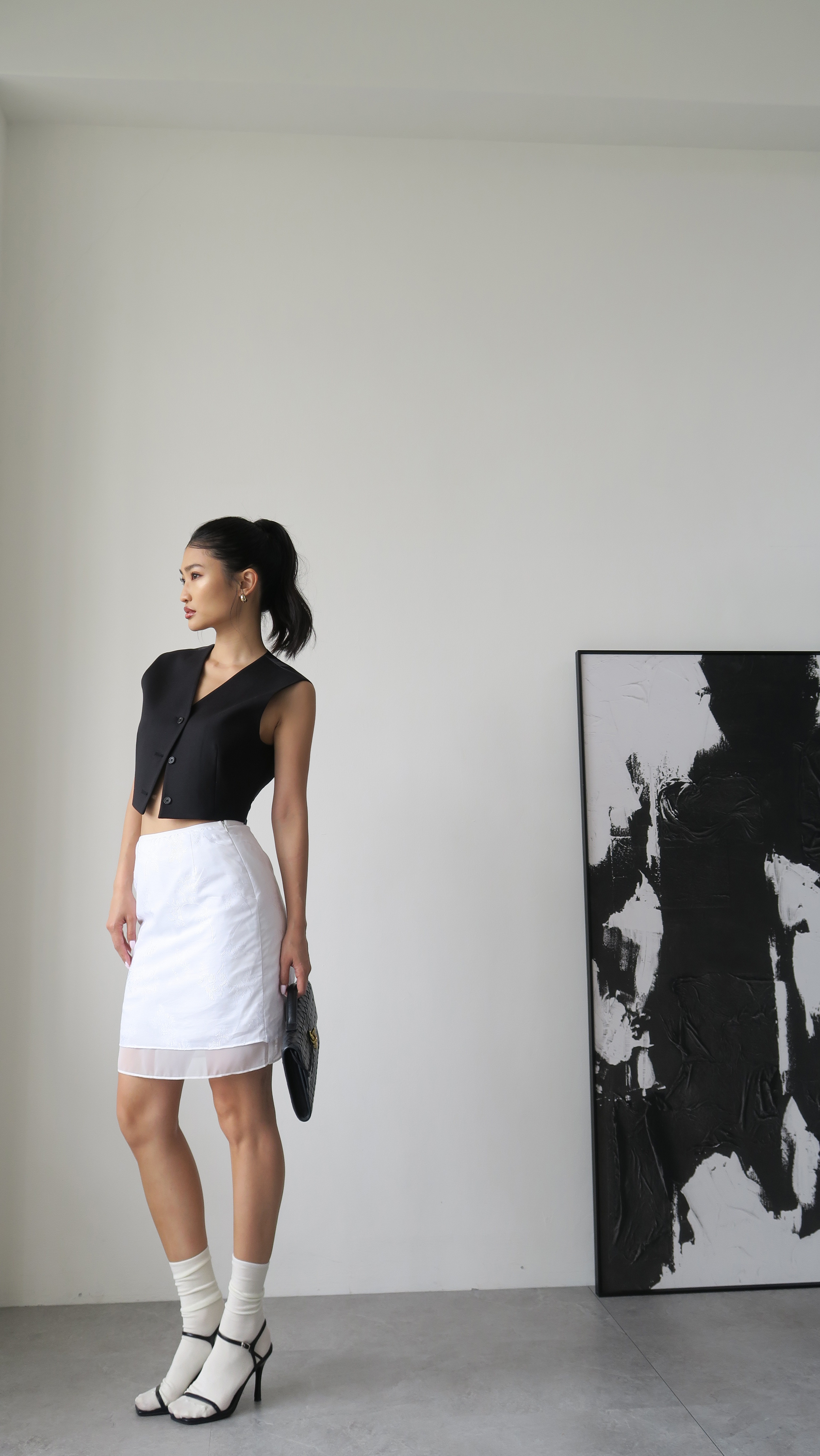 繡花短裙(白現貨)