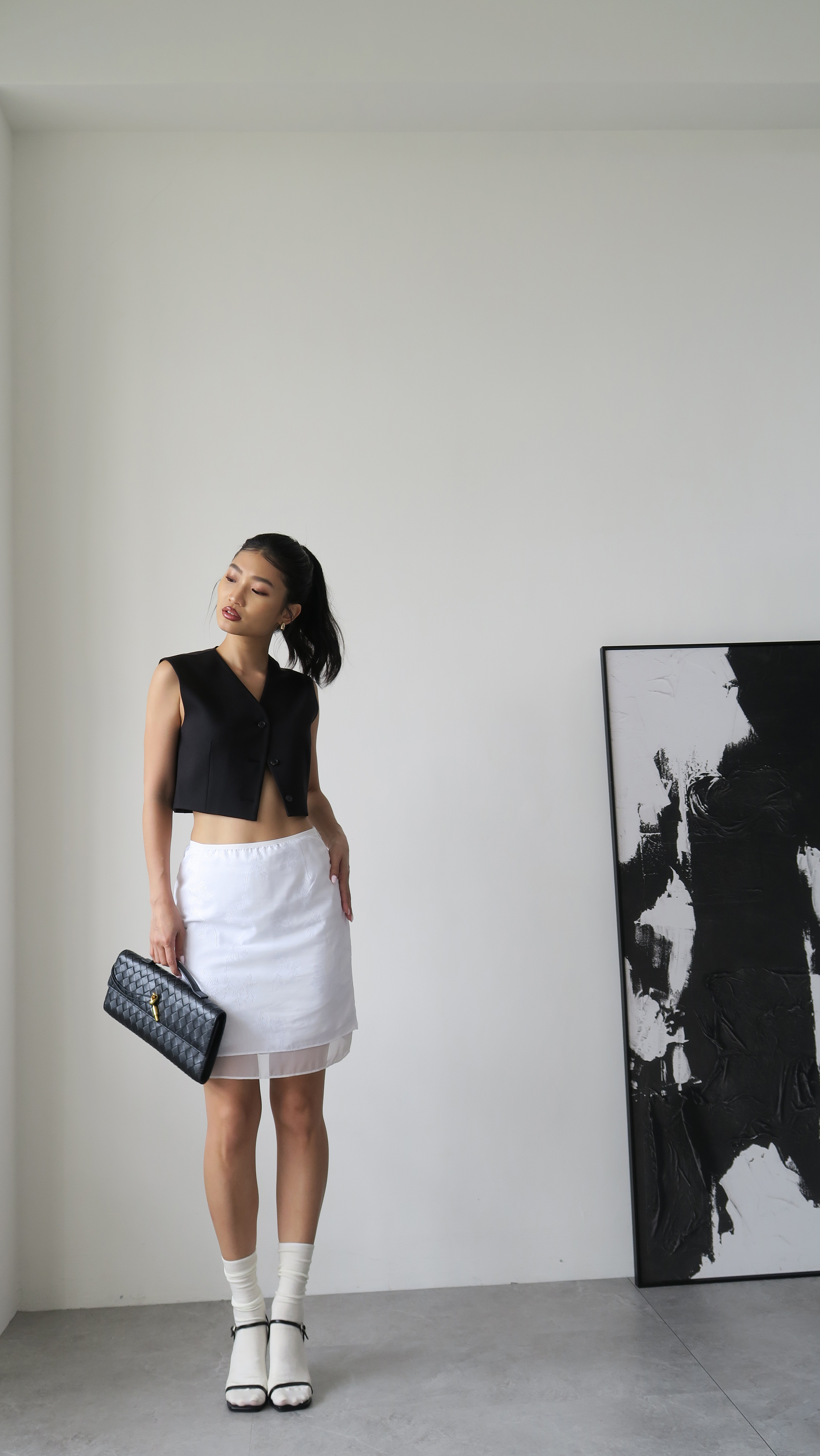 繡花短裙(白現貨)