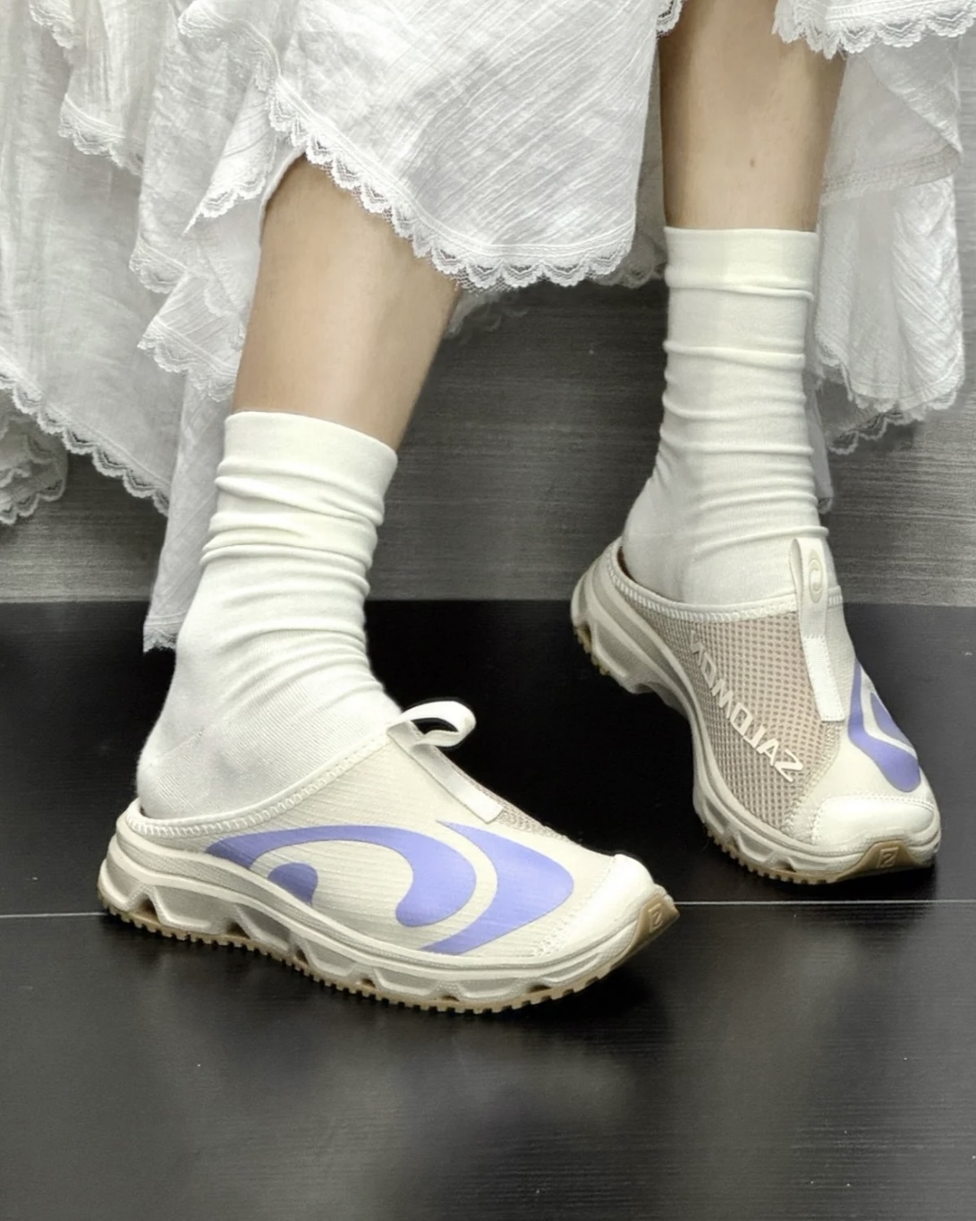 【Focus Store】預購 Salomon RX Slide 3.0 Seasonal "Rainy Day Oxford Tan Cosmic Sky" 米紫 拖鞋 懶人鞋 477591