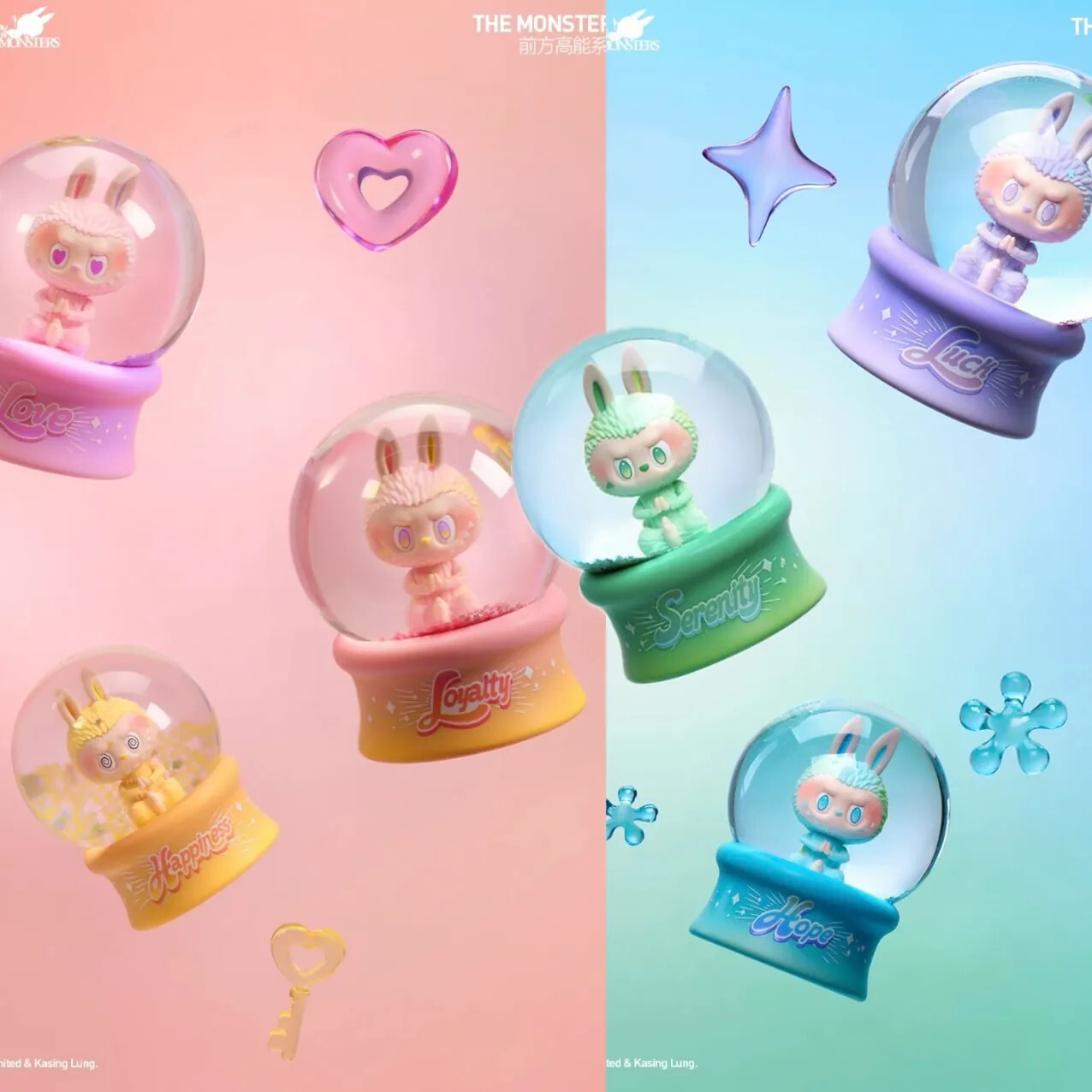 POP MART THE MONSTERS 前方高能系列 盲盒水晶球 拉布布 公仔 盲盒 單盒