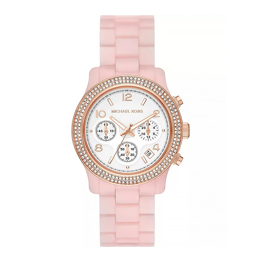 【MICHAEL KORS 邁克·科爾斯】MK7424 氣質 晶鑽 女款 三眼 日期 石英 手錶