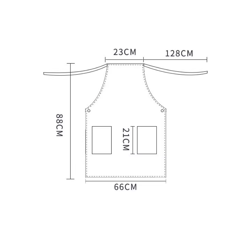 白色後交叉工作服
