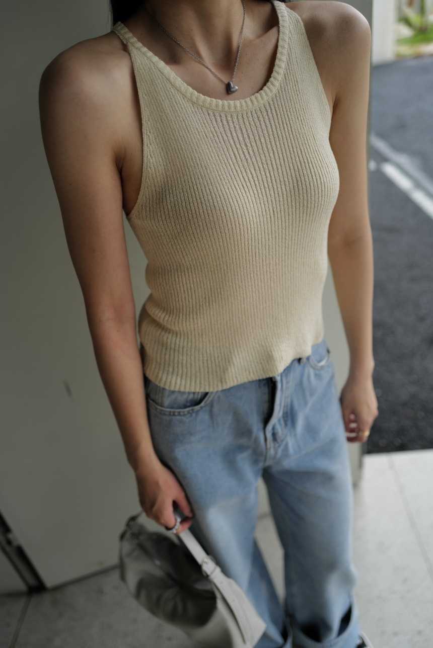 休閒小削肩針織背心*5色