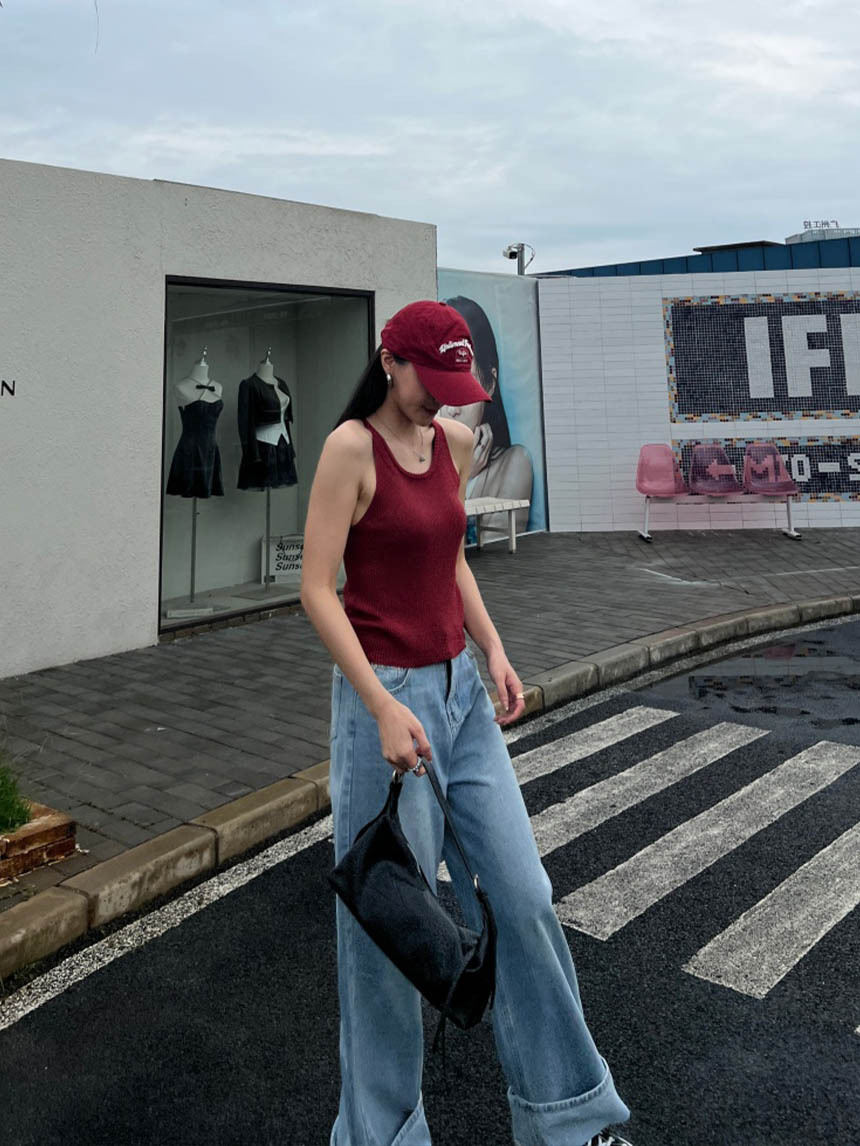 休閒小削肩針織背心*5色