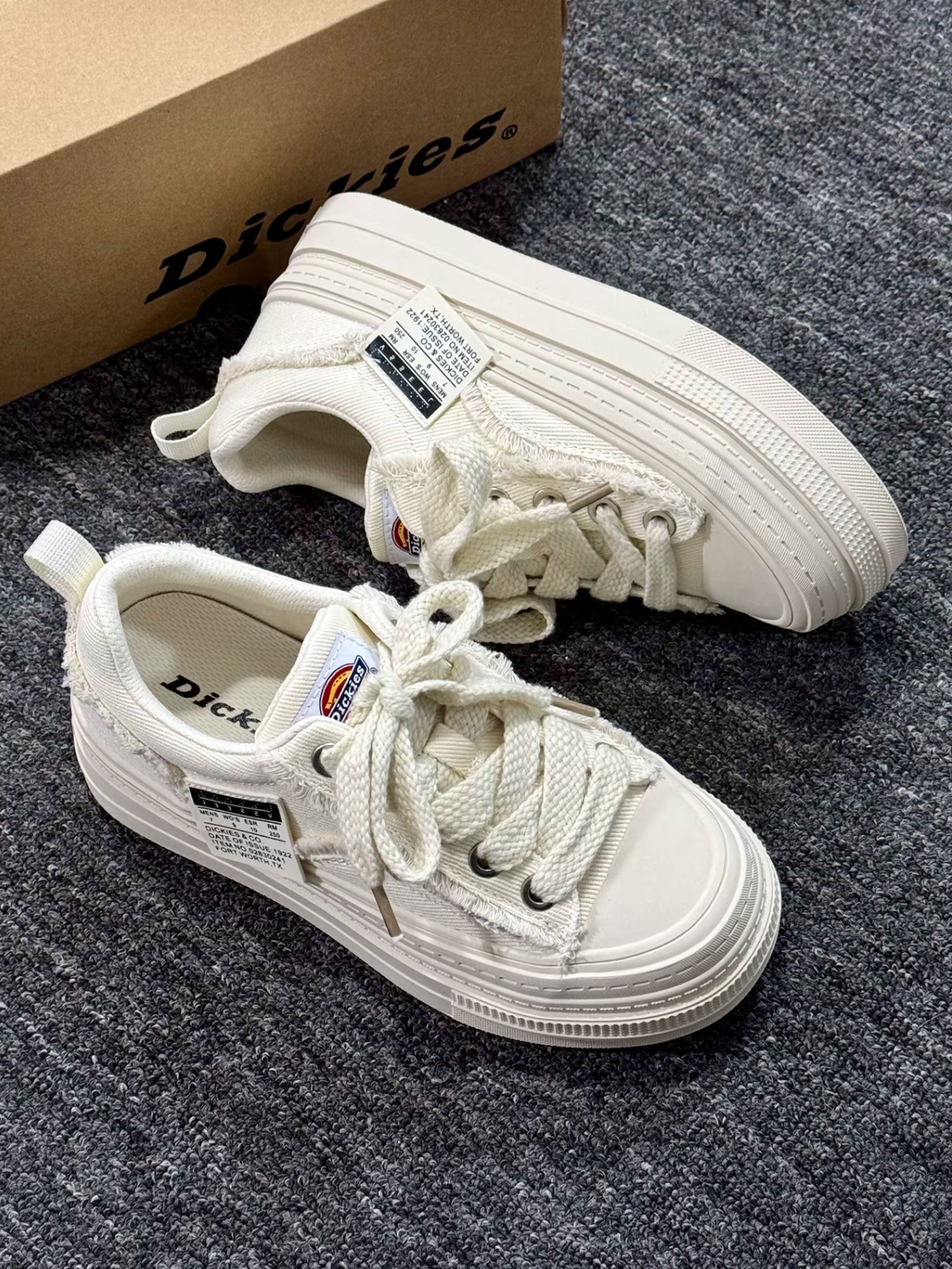 Dickies 厚底解構風帆布鞋 黑白 白色 卡其綠 增高 平替款 3色/預購