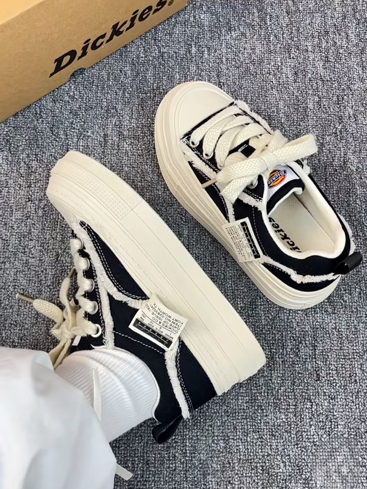 Dickies 厚底解構風帆布鞋 黑白 白色 卡其綠 增高 平替款 3色/預購