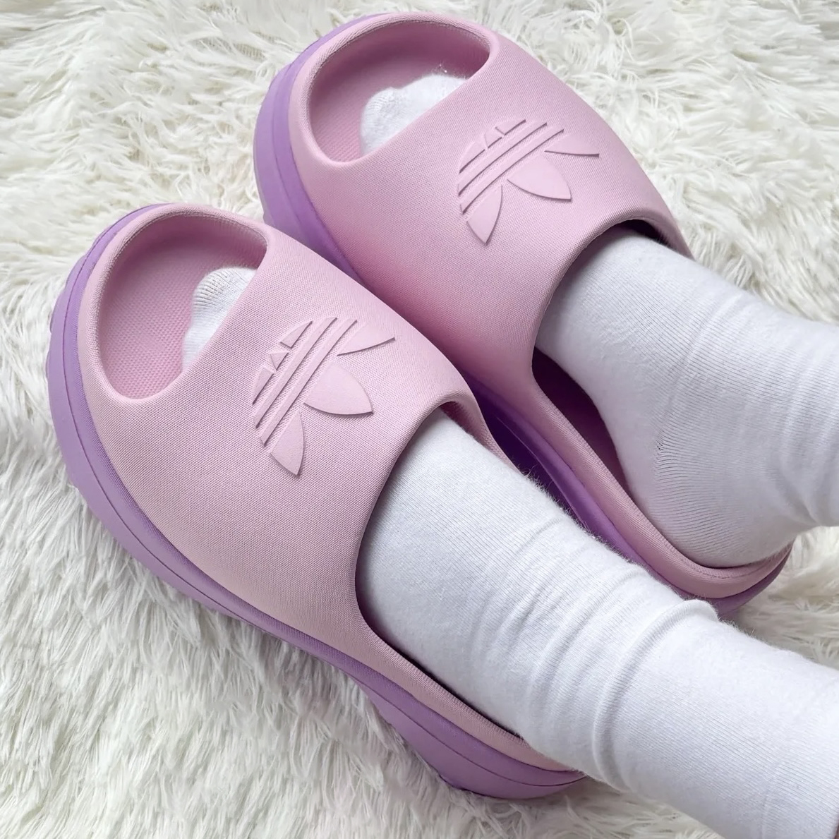 ADIDAS ADIFOM STAN 魚嘴拖鞋 增高 厚底 粉紫 櫻花粉 防水 女鞋 JI2613 / 預購