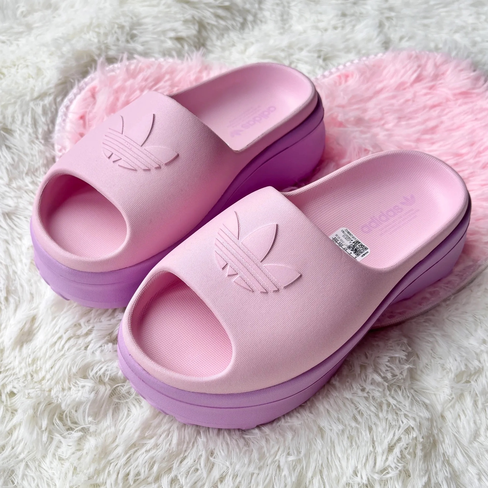 ADIDAS ADIFOM STAN 魚嘴拖鞋 增高 厚底 粉紫 櫻花粉 防水 女鞋 JI2613 / 預購