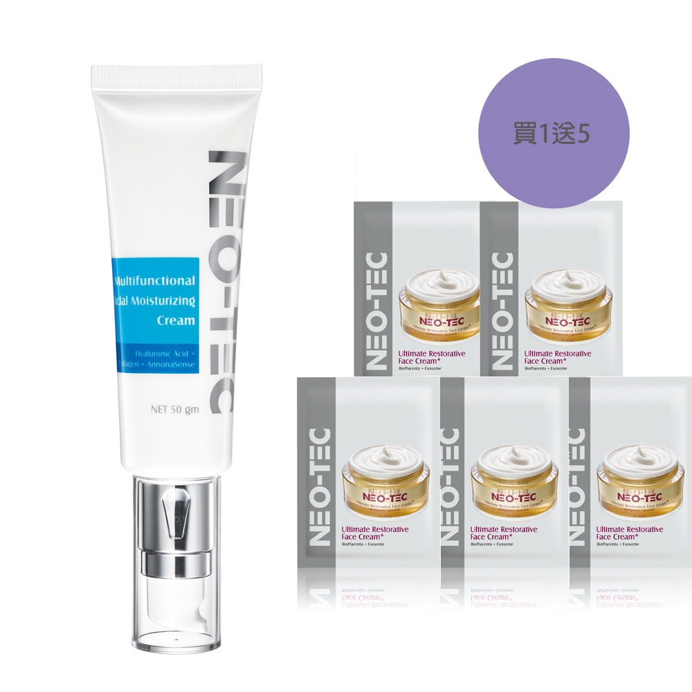 (加贈：多元賦活因子精華霜2gx5)NEO-TEC 妮傲絲翠 玻尿酸海洋膠原保濕乳霜