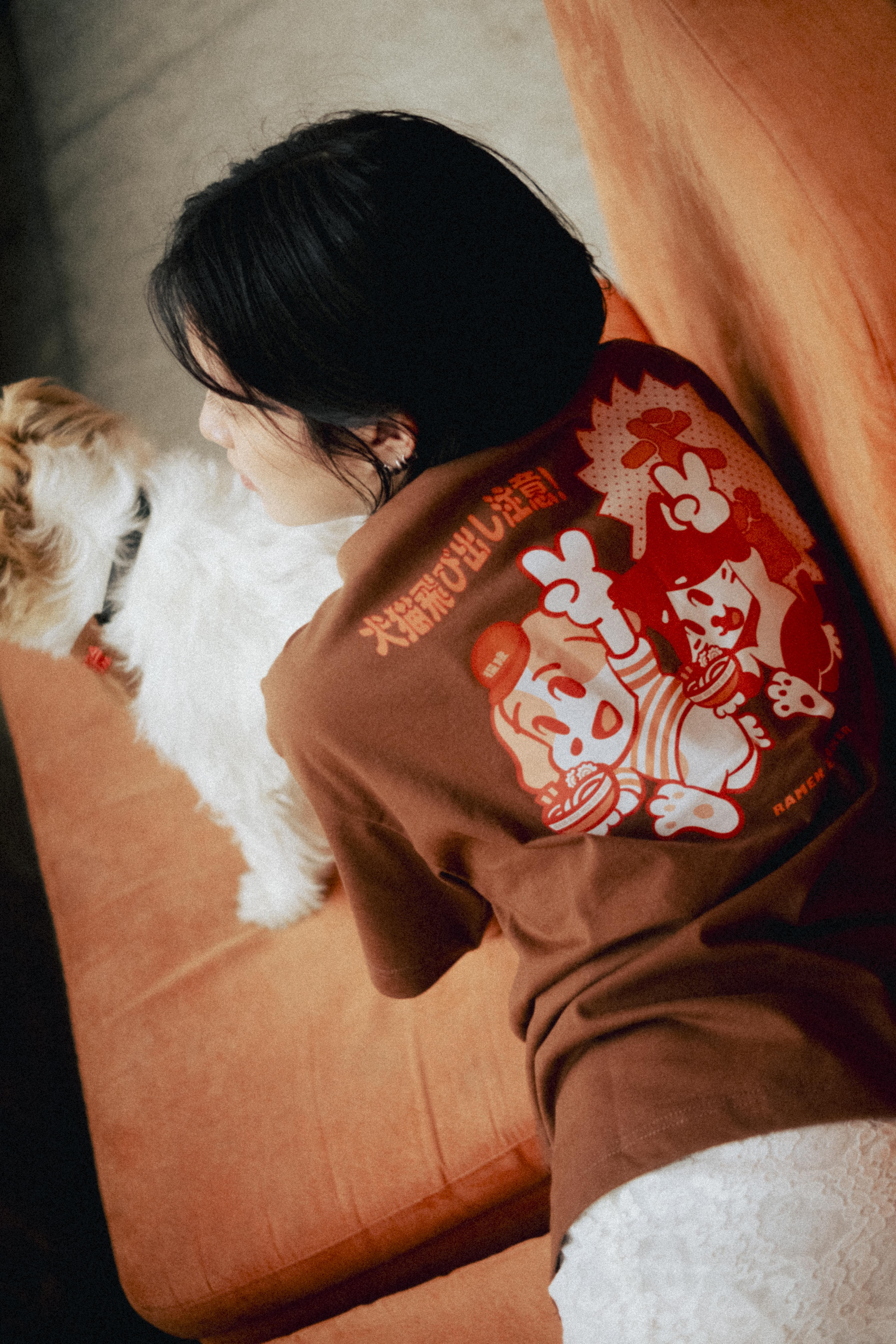 拉麵探險隊 犬貓飛出 寬版 短T