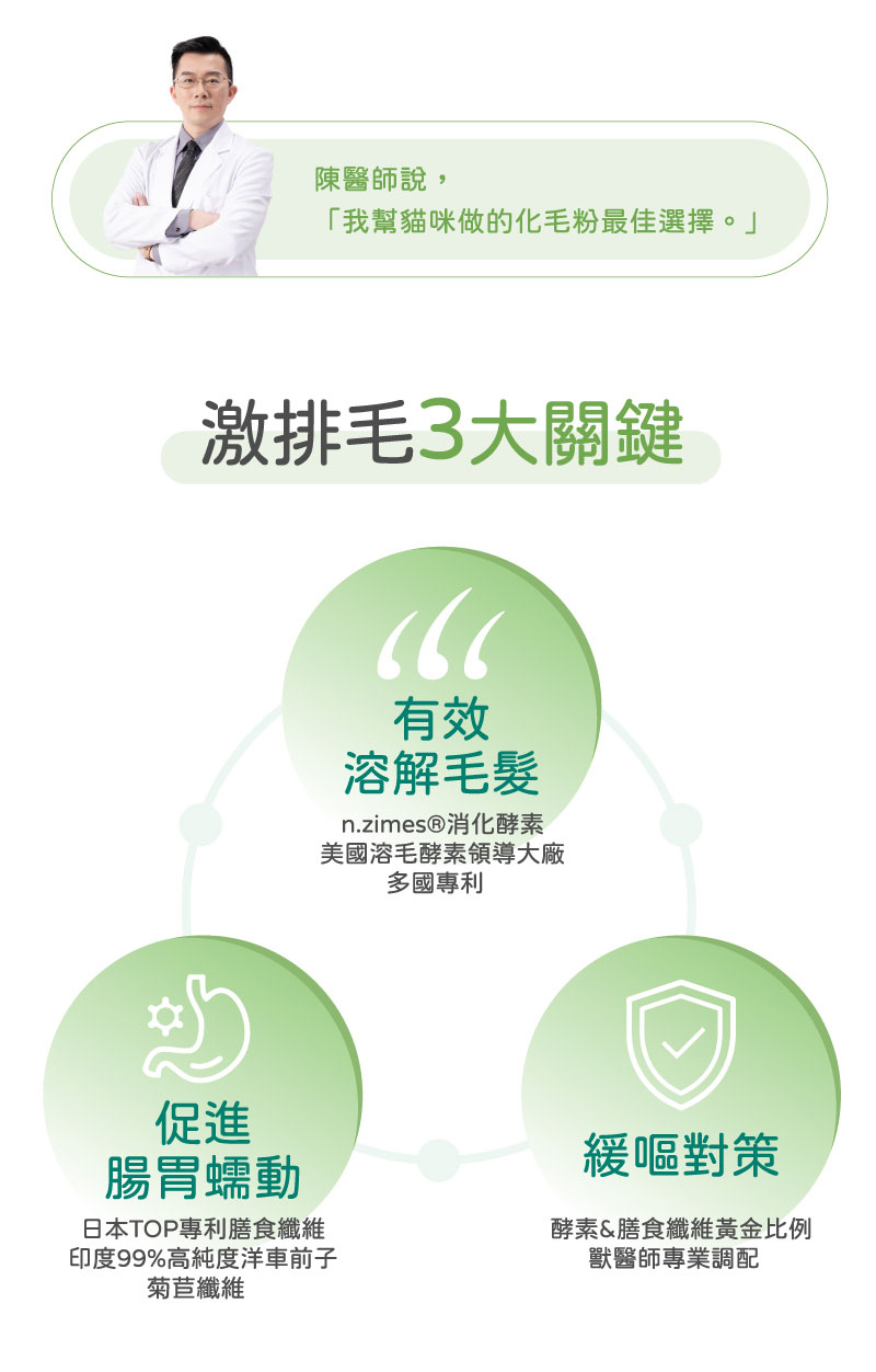 激排毛3大關鍵,有效溶解毛髮,促進腸胃蠕動,緩嘔對策