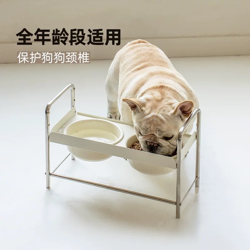 宠物陶瓷碗 不锈钢调节架
