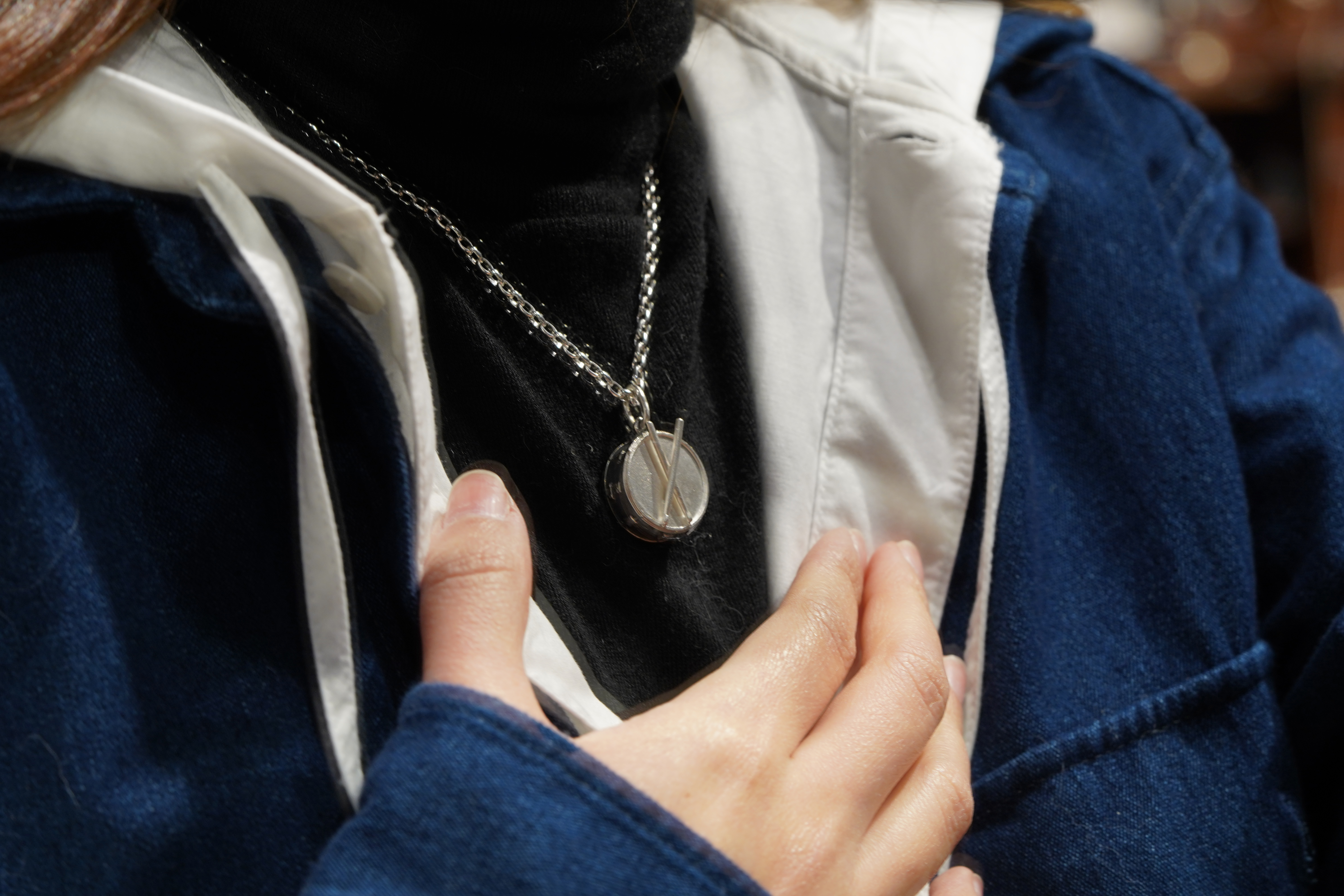 銀匠 立體鼓形吊墜