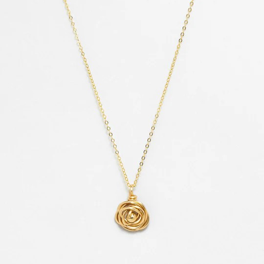 1YA0512-171 YAY PARIS Medium Rosa Pendant - Gold Laminated Gold (A-EU-E)