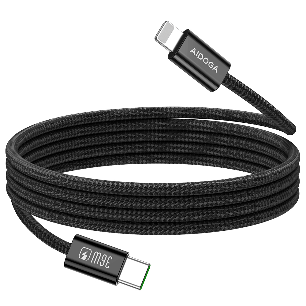 AIDOGA 艾迪伽 PD/Lightning/Type-C/iPhone充電線傳輸線快充線 36W FastGo系列 2M