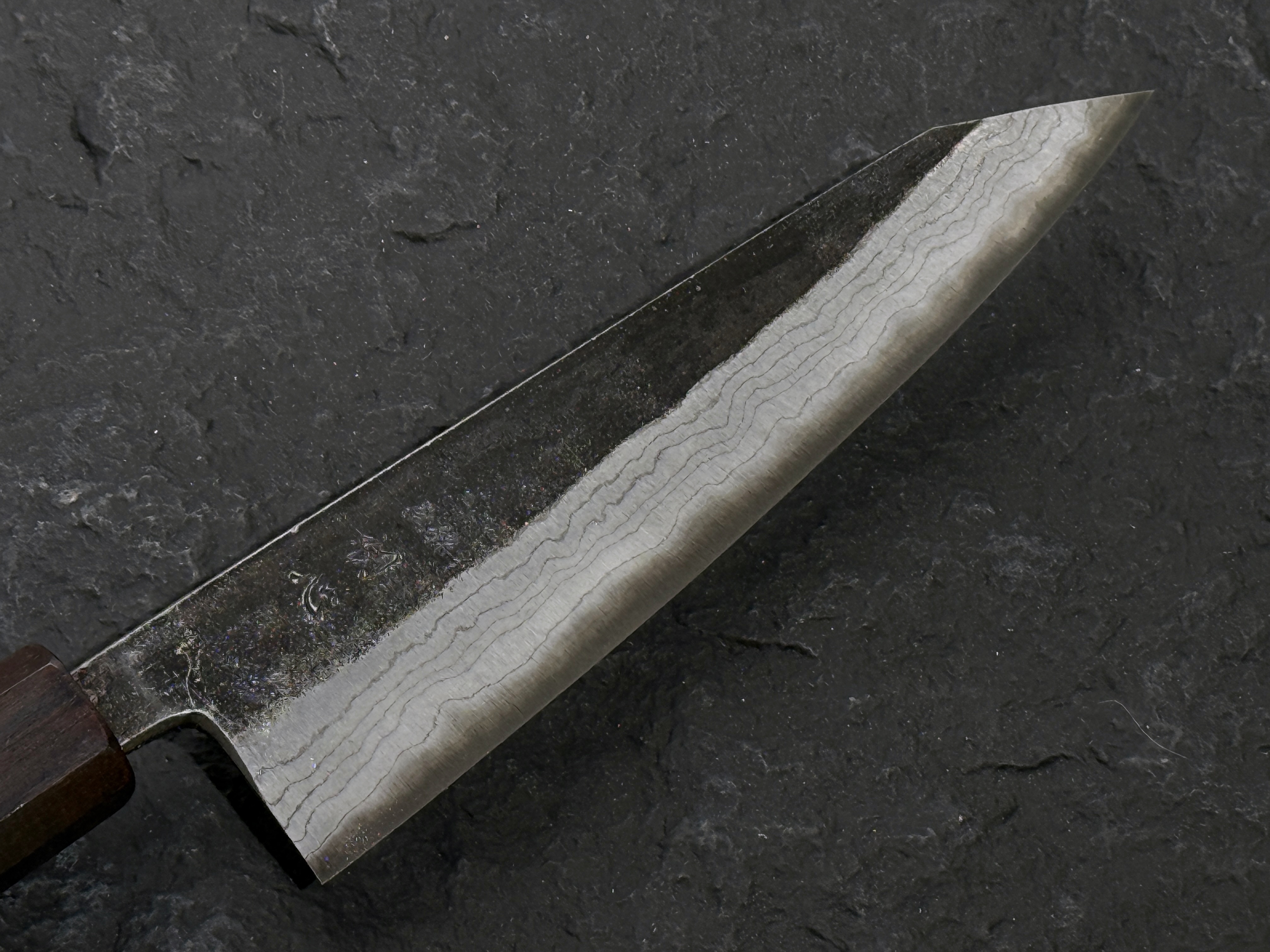 初心 雲影 青二鋼 黑打 墨流 骨透 黑檀柄