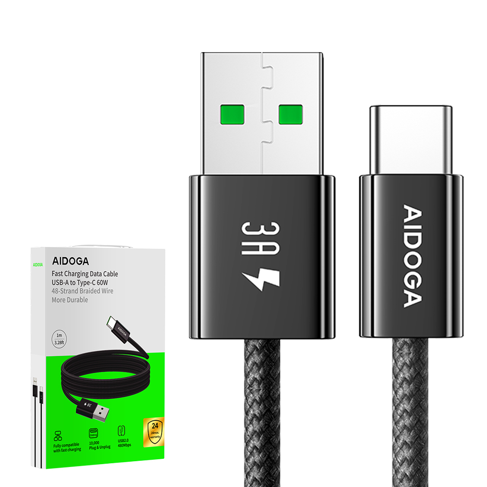 AIDOGA 艾迪伽 Type-C充電線快充線編織傳輸線 QC4.0 FastGo系列 1M