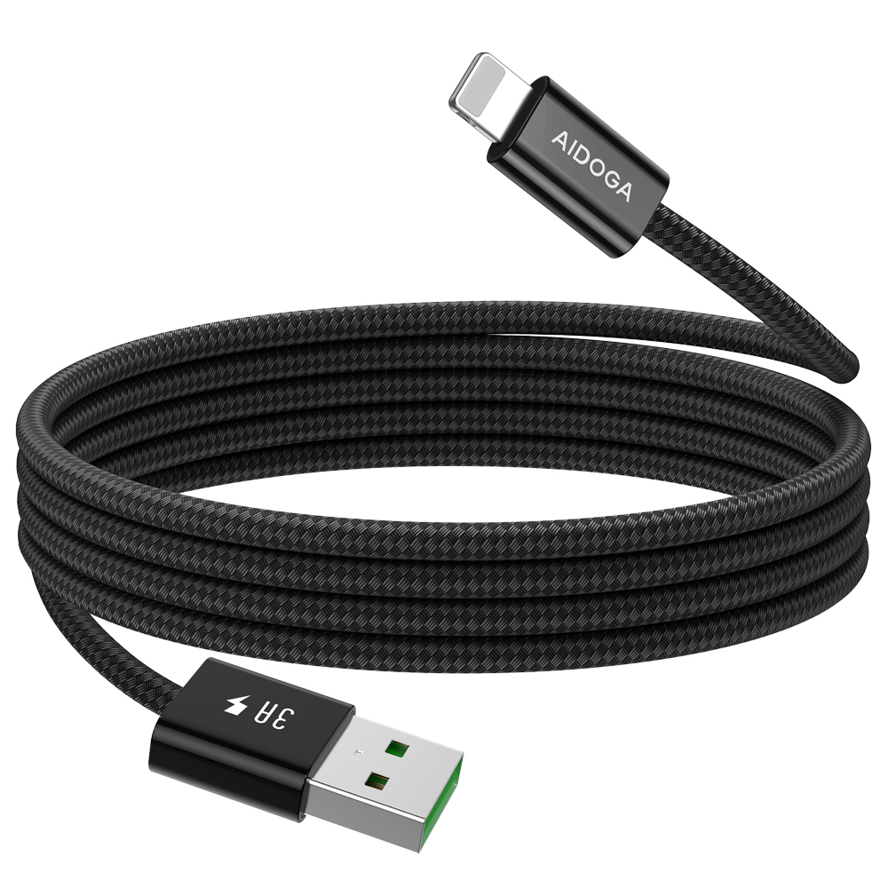 AIDOGA 艾迪伽 Lightning/iPhone充電線傳輸線編織快充線 3A快充 FastGo系列 2M