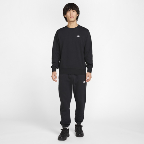 NIKE 大學T CLUB FT CREW 黑 刺繡LOGO 經典款 男 FN3889-010