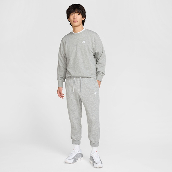 NIKE 大學T CLUB FT CREW 灰 刺繡LOGO 經典款 男 FN3889-063