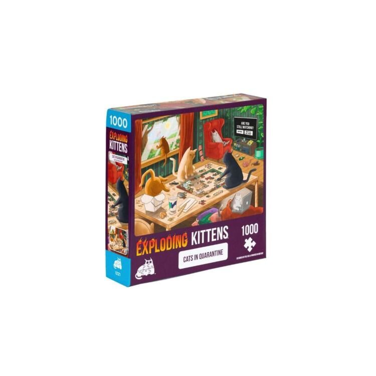 爆炸貓1000片拼圖: 隔離中的貓 英文版 Exploding Kittens 1000 Piece Puzzle Cats In Quarantine
