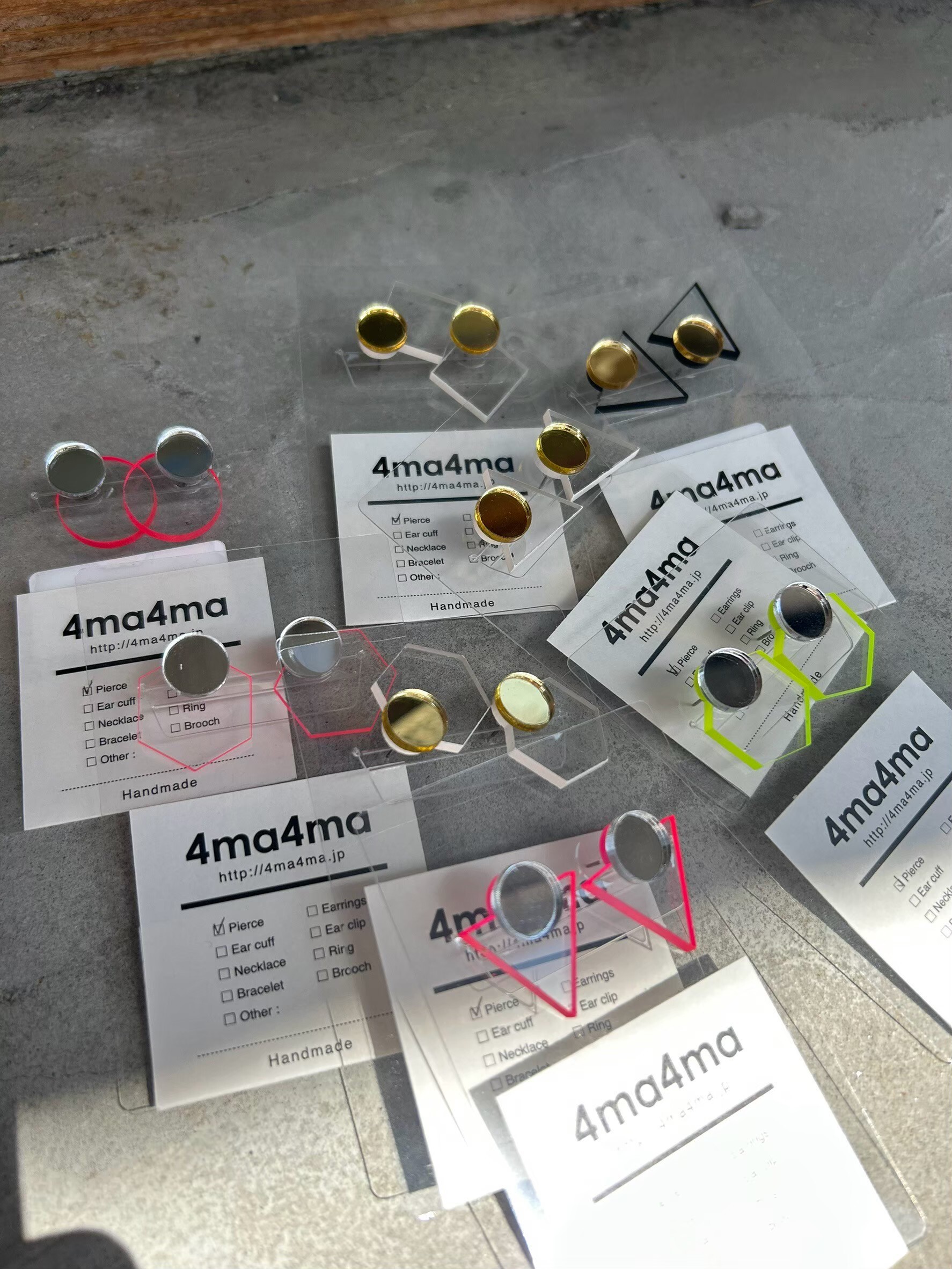 [4ma4ma] 彩色邊框耳環 | 小 | 耳夾 | NO.8