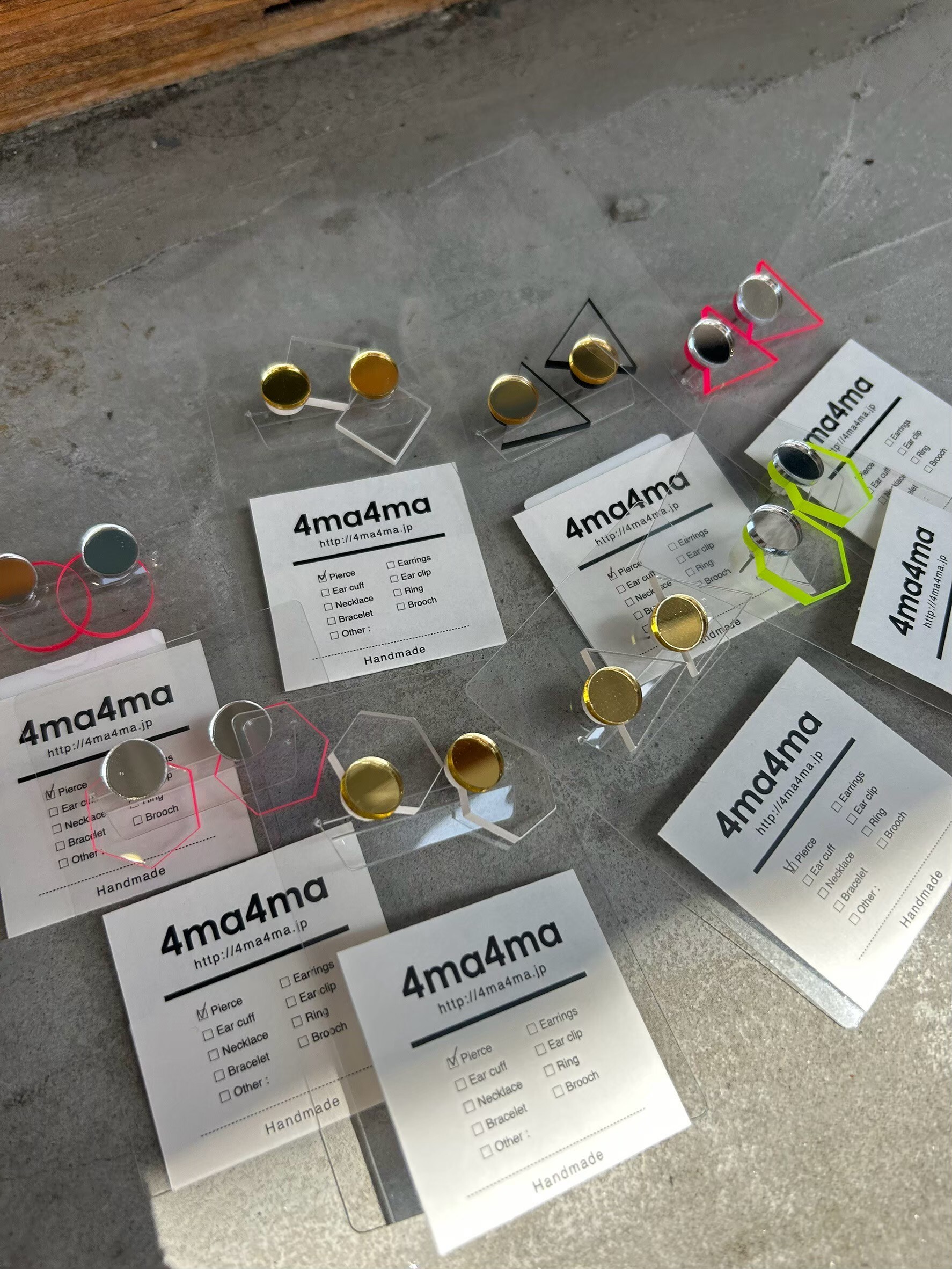 [4ma4ma] 彩色邊框耳環 | 小 | 耳夾 | NO.8