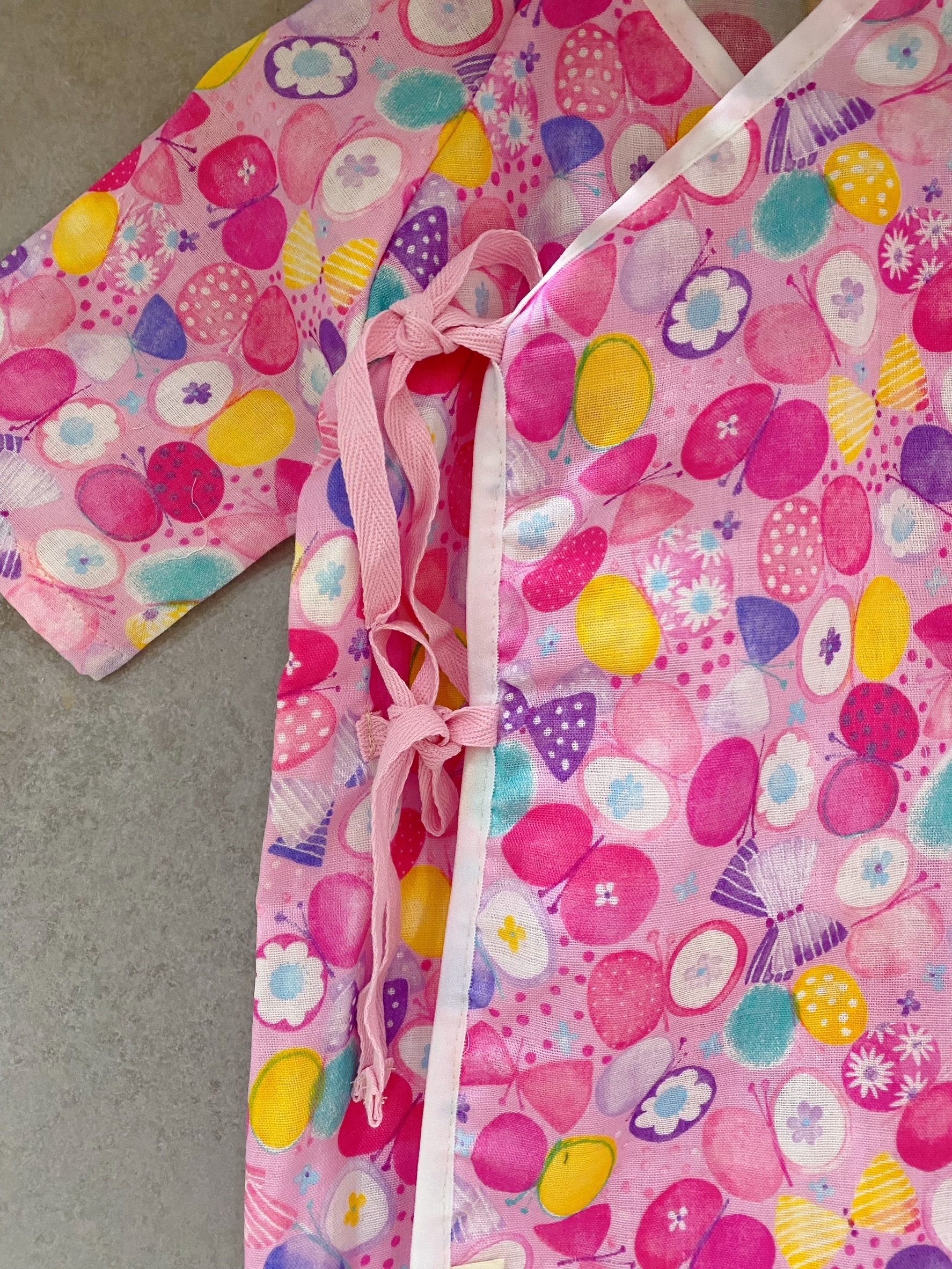 粉蝴蝶紗 新生兒紗布衣