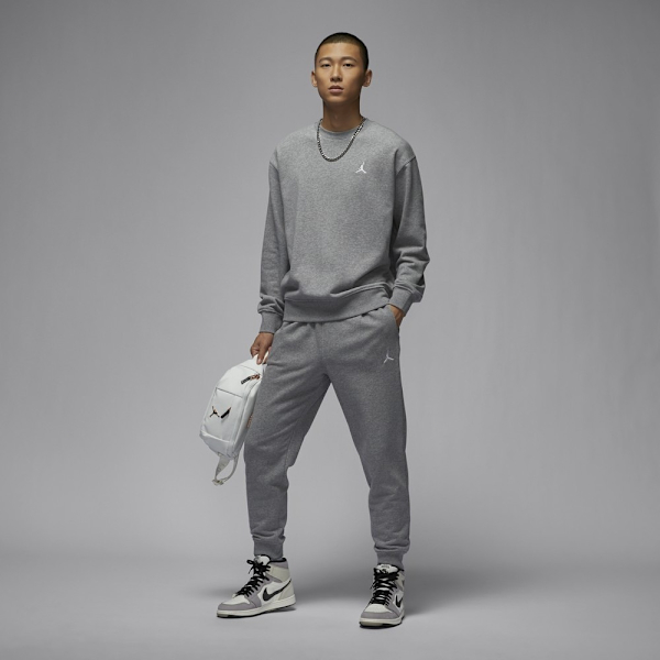 NIKE 大學T JORDAN 灰色 刺繡LOGO 基本款 長袖 男 FV7296-091