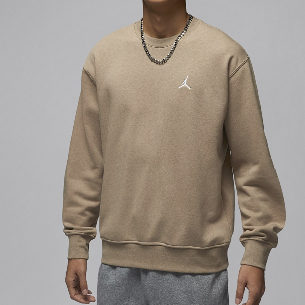 NIKE 大學T JORDAN 卡其 刺繡LOGO 基本款 長袖 男 FV7296-257