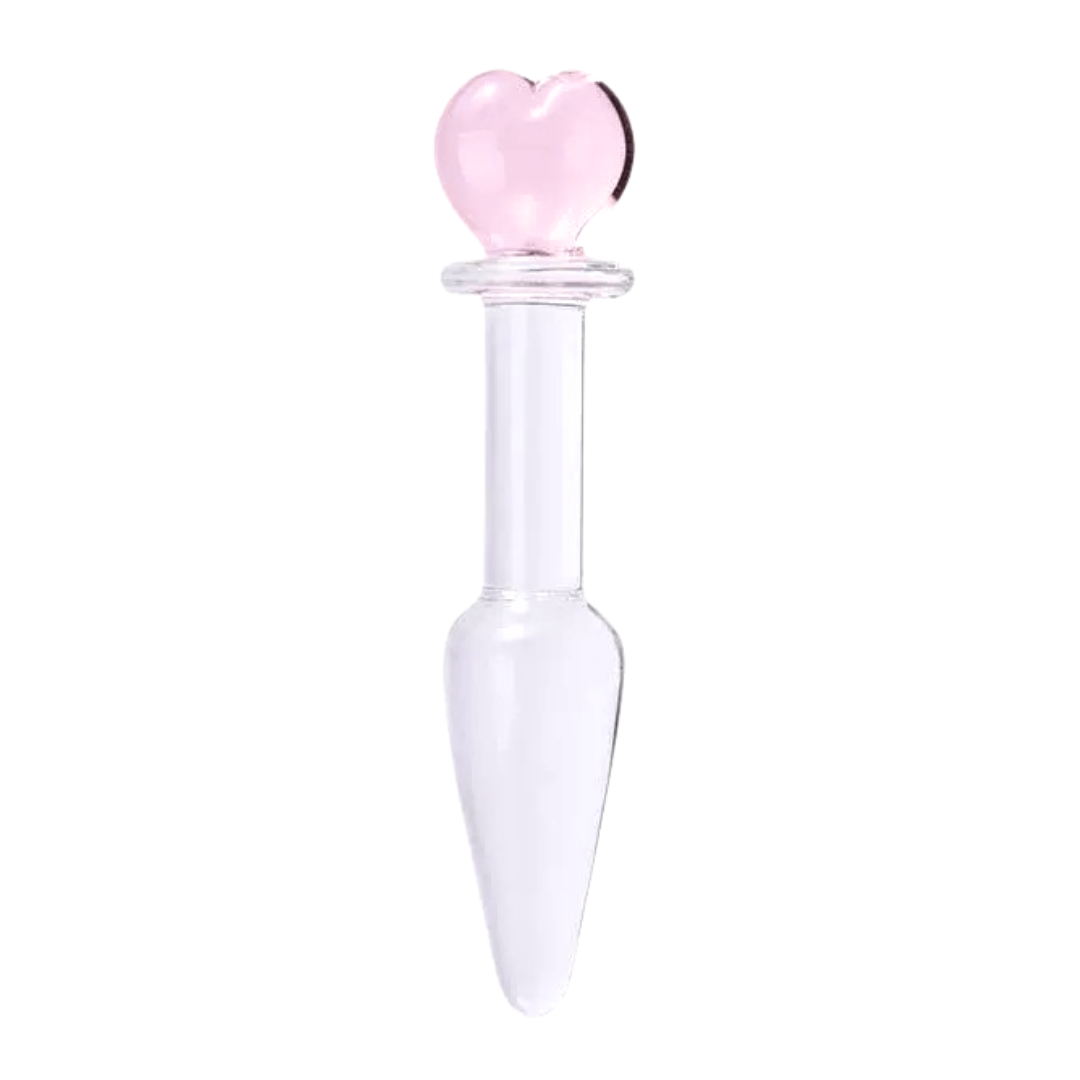 Heart-shaped Glass Butt Plug - S size