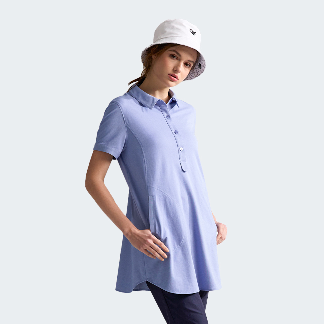 半開襟類POLO衫長版上衣