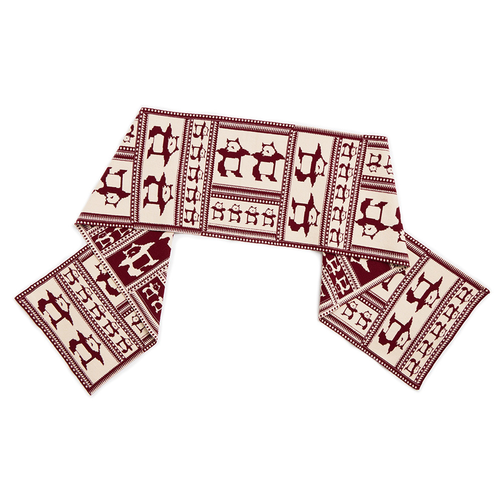 Dancing Chinese Medicine Maze Scarf Red